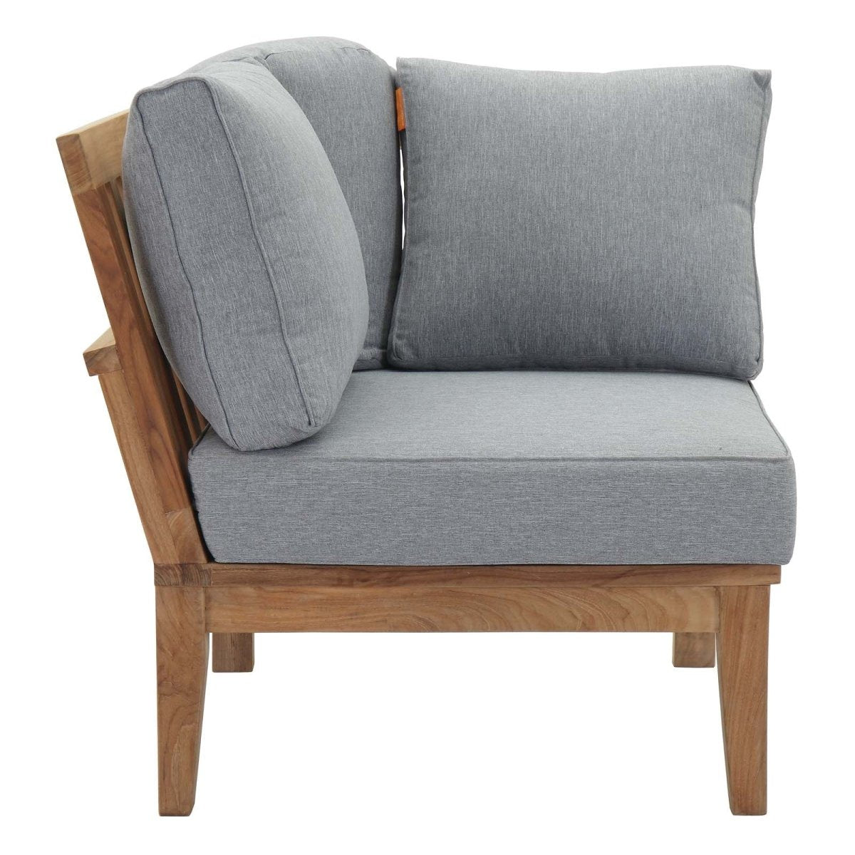 65" 6-Piece Natural Teak Outdoor Sectional Sofa Set with Gray Cushions - Outdoor - Alpine Outlets