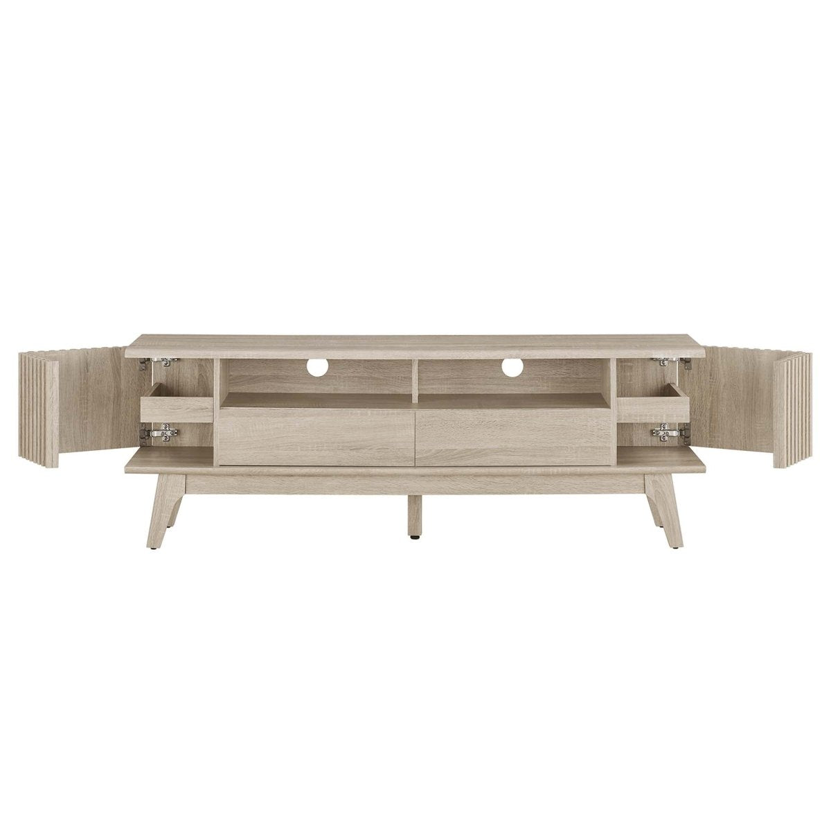 60 Inch Elegant Slatted TV Stand - TV Stands available at Alpine Outlets in Denver