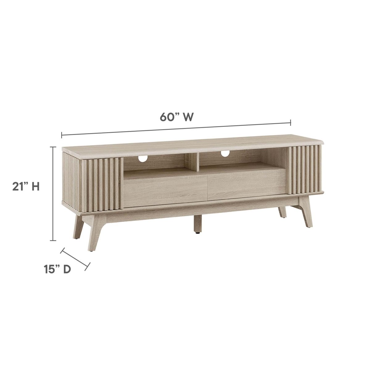 60 Inch Elegant Slatted TV Stand - TV Stands available at Alpine Outlets in Denver