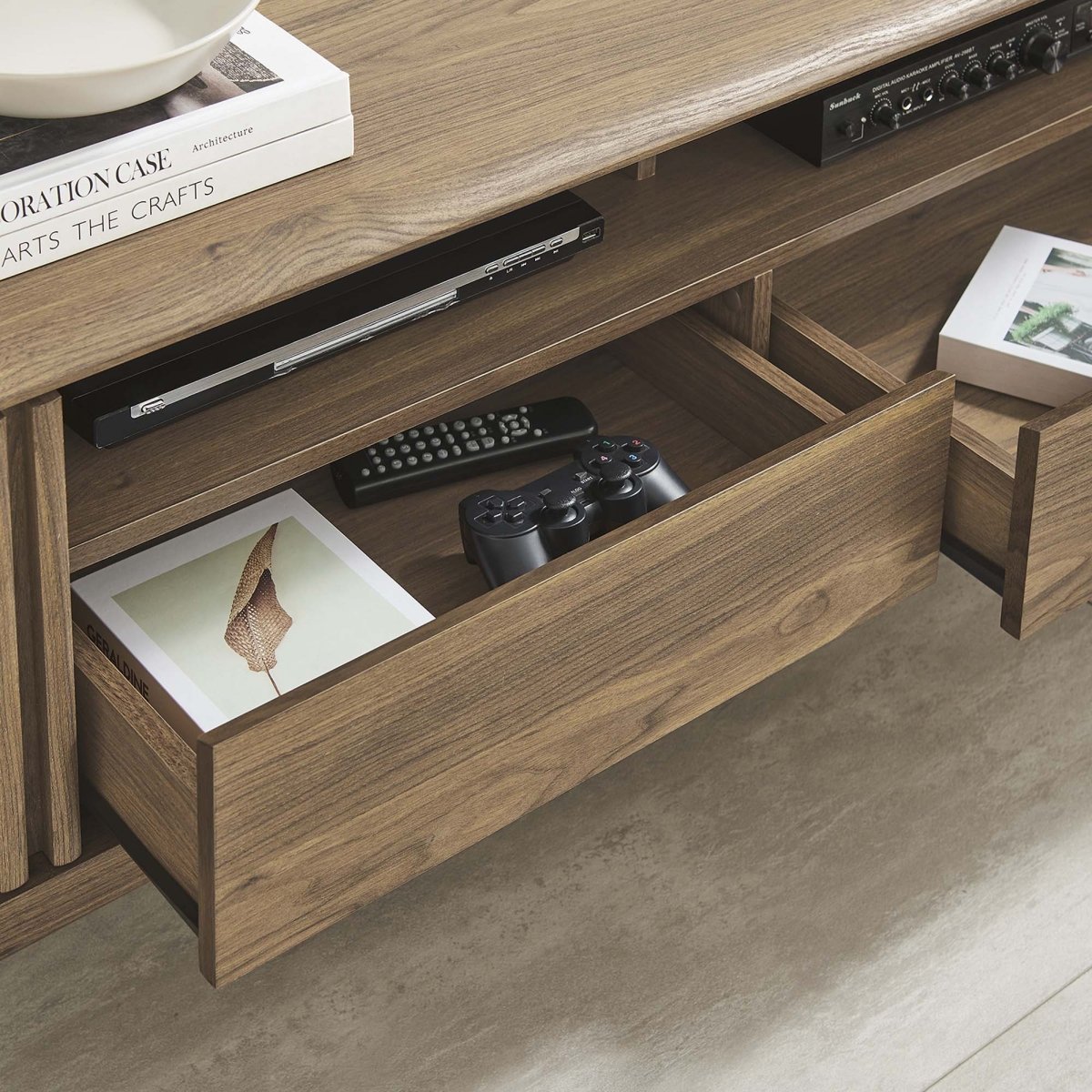 60 Inch Elegant Slatted TV Stand - TV Stands available at Alpine Outlets in Denver