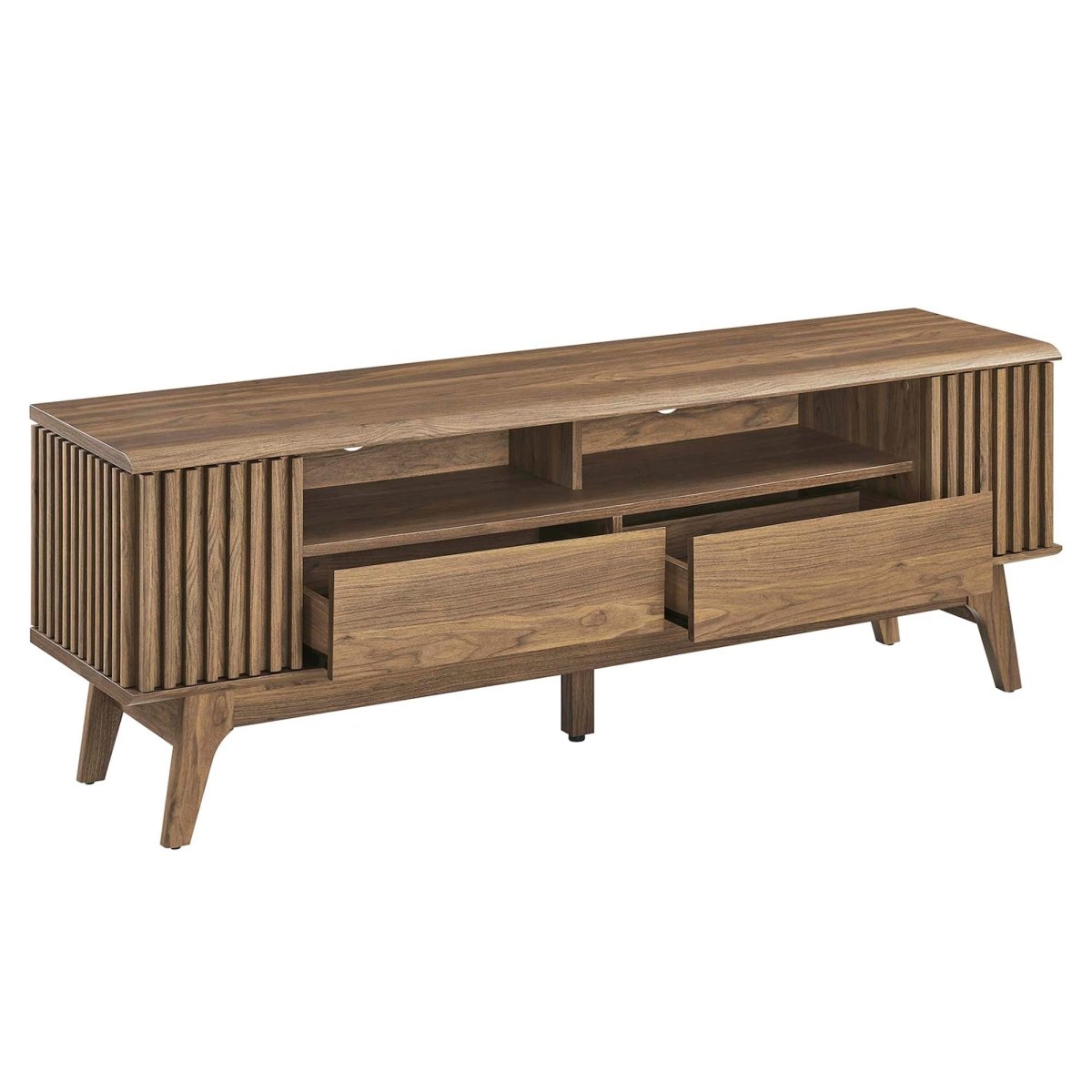 60 Inch Elegant Slatted TV Stand - TV Stands available at Alpine Outlets in Denver