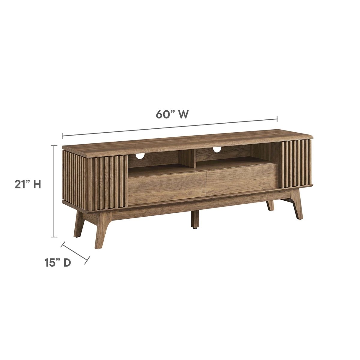 60 Inch Elegant Slatted TV Stand - TV Stands available at Alpine Outlets in Denver