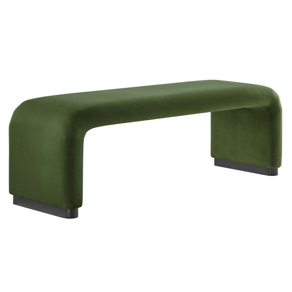 60 Inch Performance Velvet Waterfall Long Bench with Metal Base - Benches available at Alpine Outlets in Denver