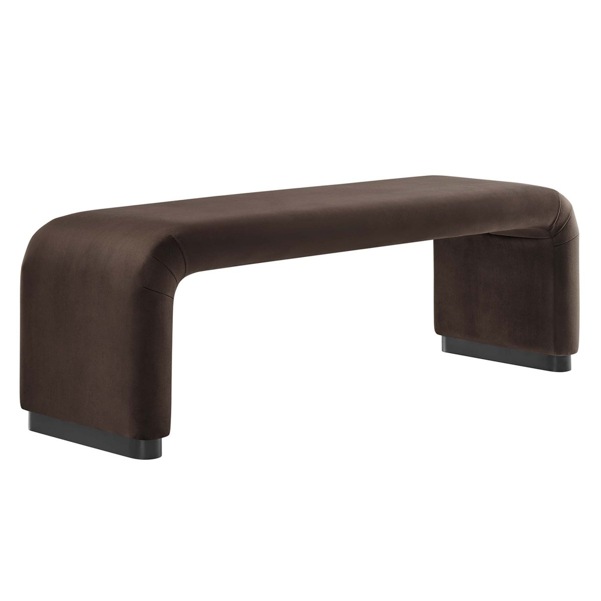 60 Inch Performance Velvet Waterfall Long Bench with Metal Base - Benches available at Alpine Outlets in Denver