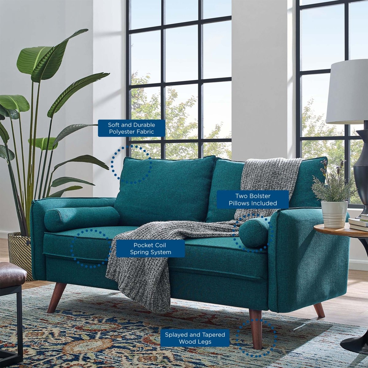 60 - Inch Revive Upholstered Fabric Loveseat - Loveseats available at Alpine Outlets in Denver