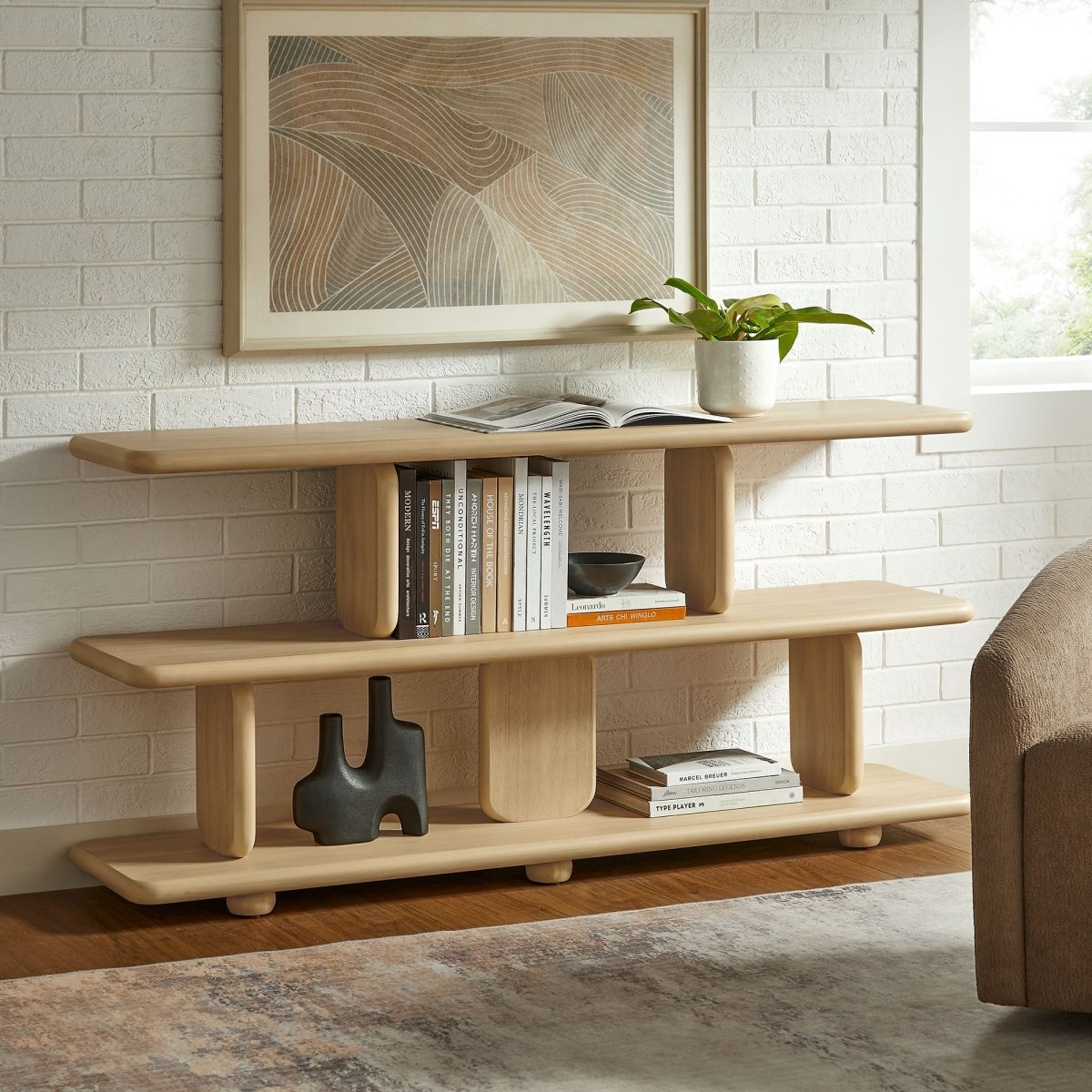 60" Sculptural 2 - Tier Low - Profile Bookshelf - Bookcases available at Alpine Outlets in Denver