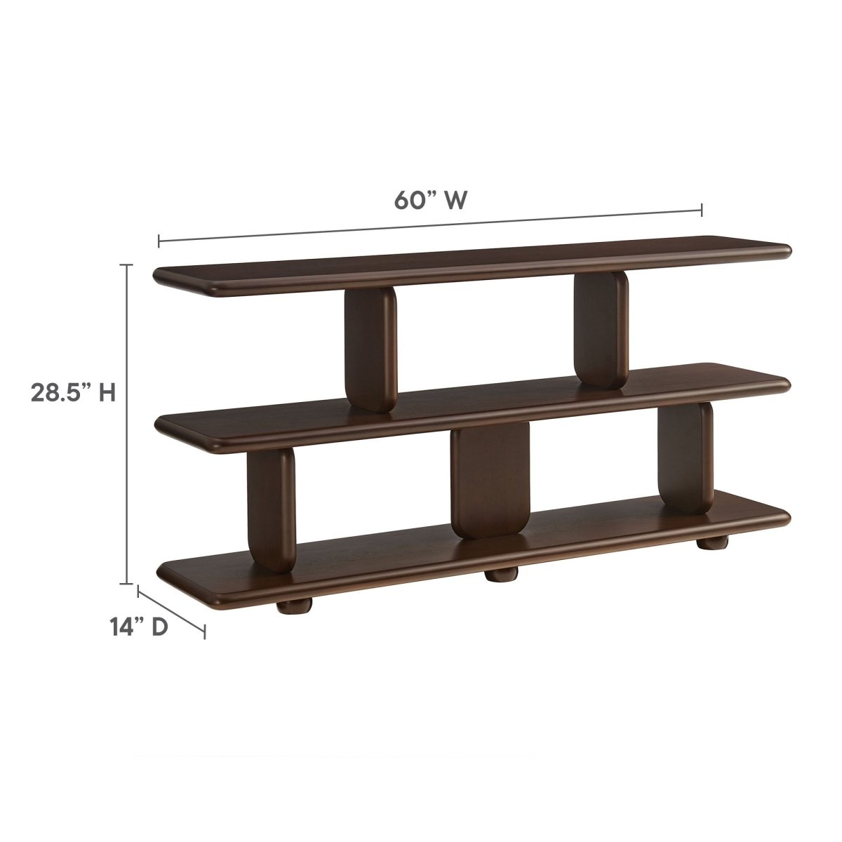 60" Sculptural 2 - Tier Low - Profile Bookshelf - Bookcases available at Alpine Outlets in Denver