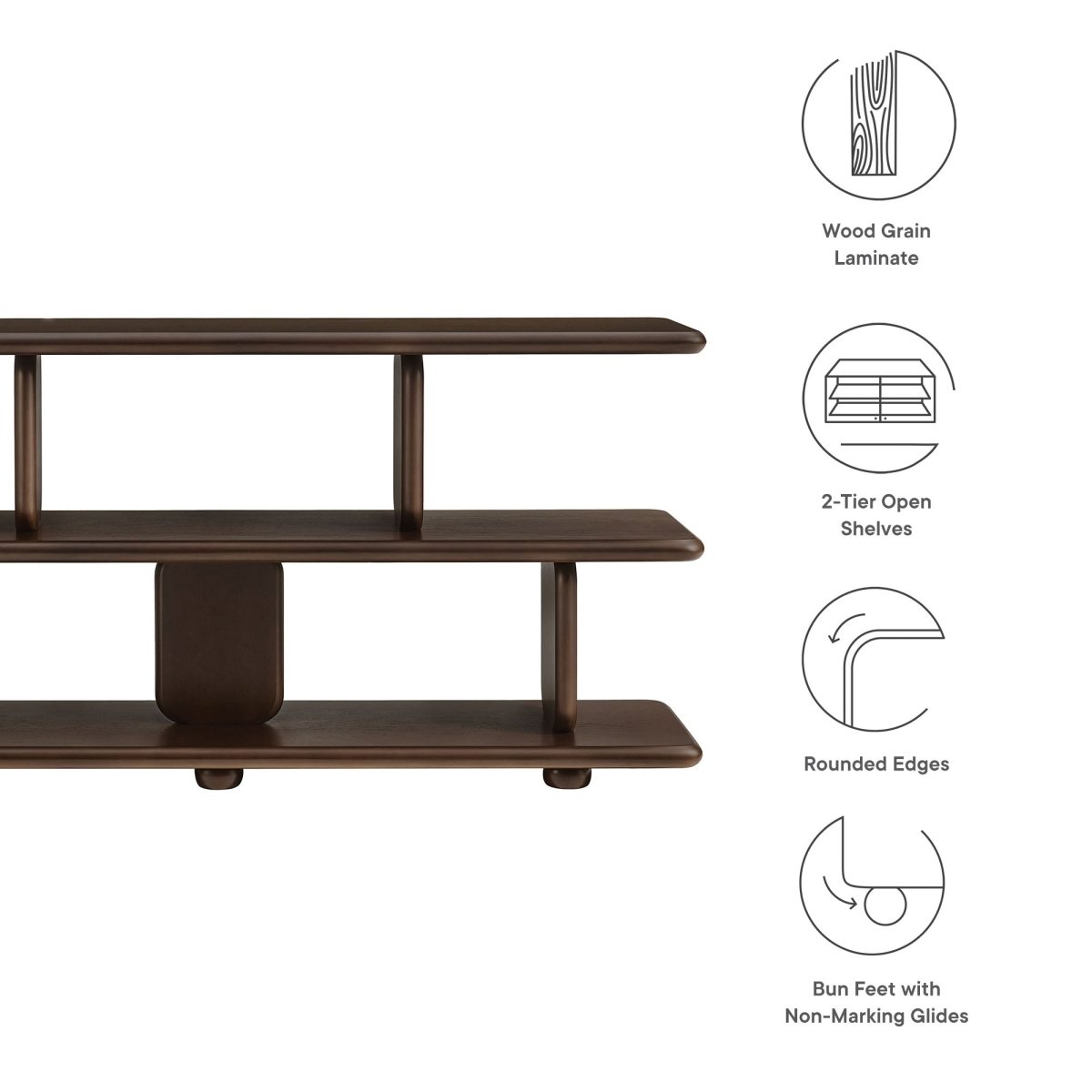 60" Sculptural 2 - Tier Low - Profile Bookshelf - Bookcases available at Alpine Outlets in Denver