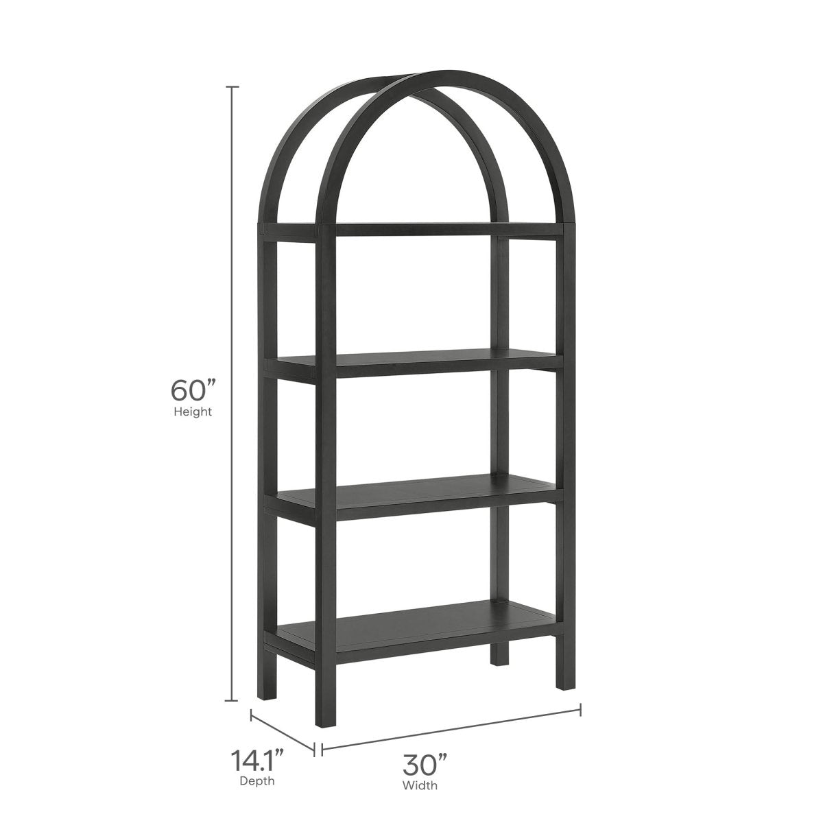 60" Tall Arched Sculptural Pine Wood Bookshelf - Bookcases available at Alpine Outlets in Denver
