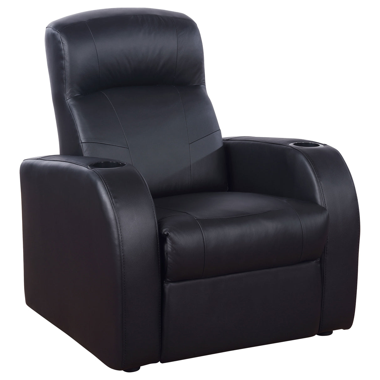 Cyrus 7-Piece Black Leather Home Theater Seating