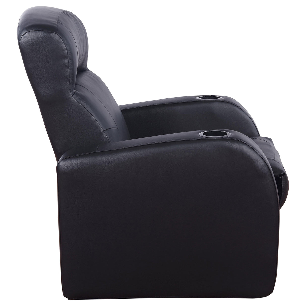Cyrus 7-Piece Black Leather Home Theater Seating