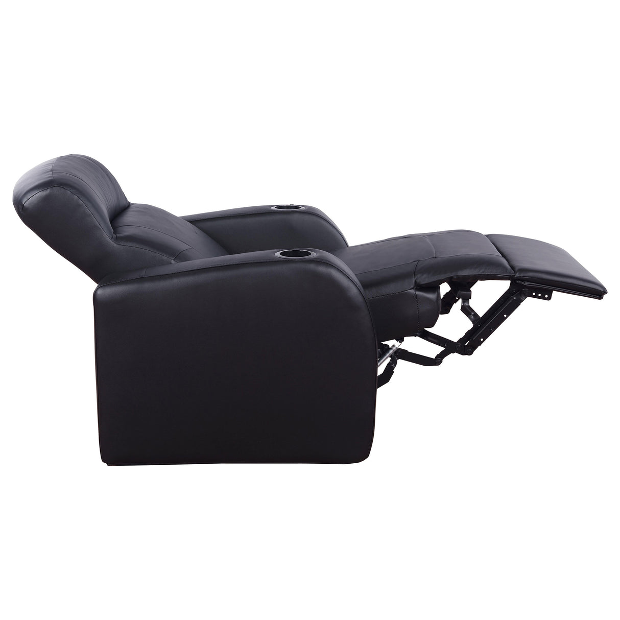 Cyrus 7-Piece Black Leather Home Theater Seating