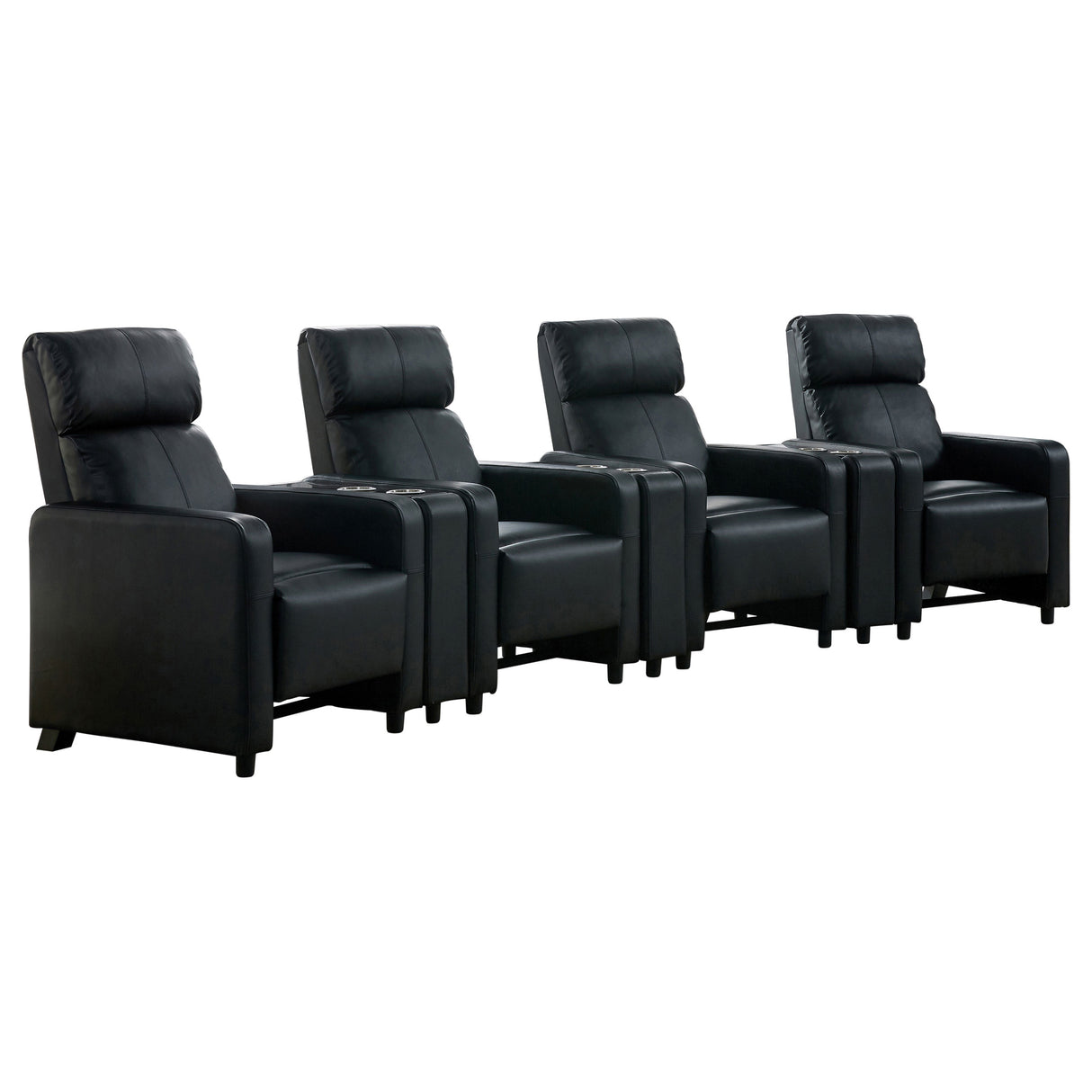 Toohey Upholstered Tufted Recliner - Black Leatherette