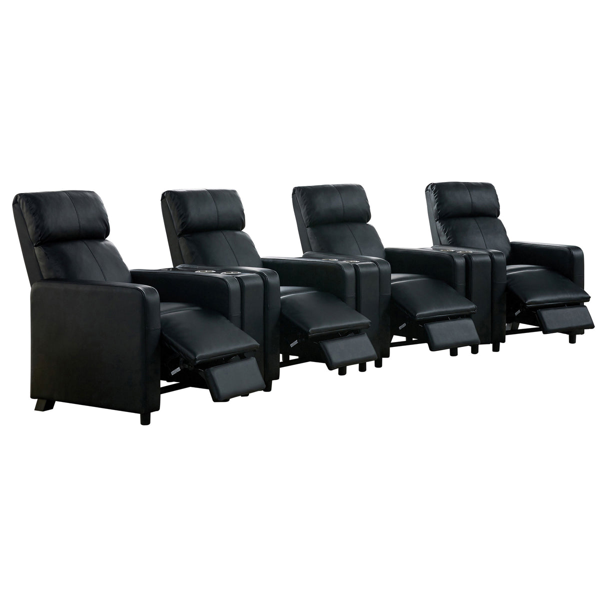 Toohey Upholstered Tufted Recliner - Black Leatherette