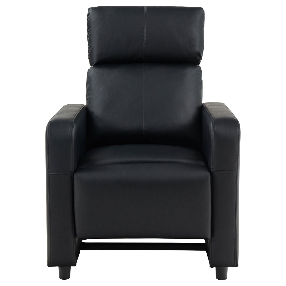 Toohey Upholstered Tufted Recliner - Black Leatherette