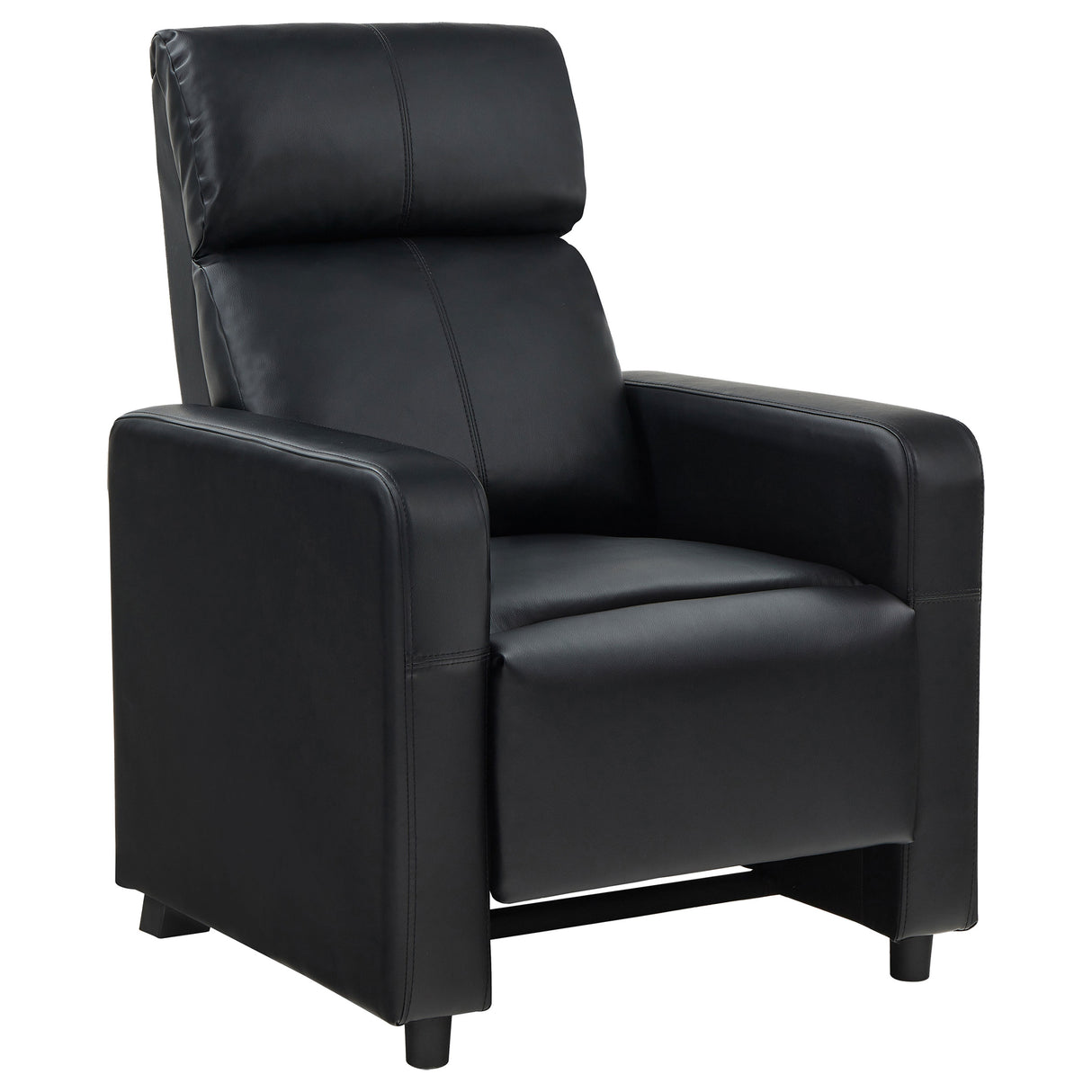 Toohey Upholstered Push Back Recliner - Black Leatherette