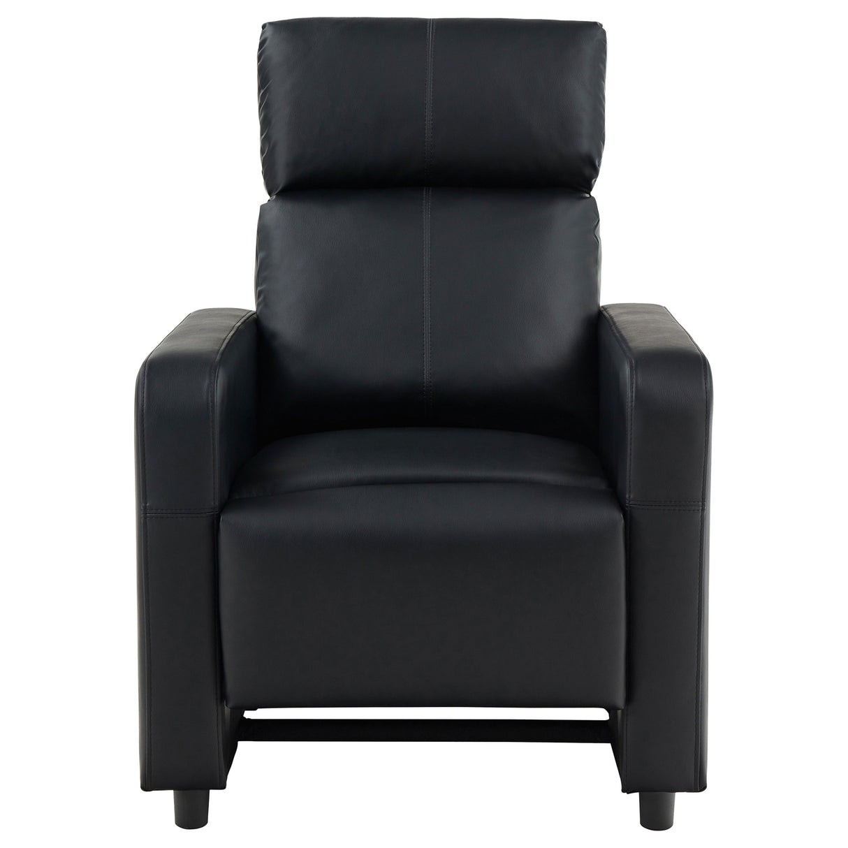 Toohey Upholstered Push Back Recliner - Black Leatherette
