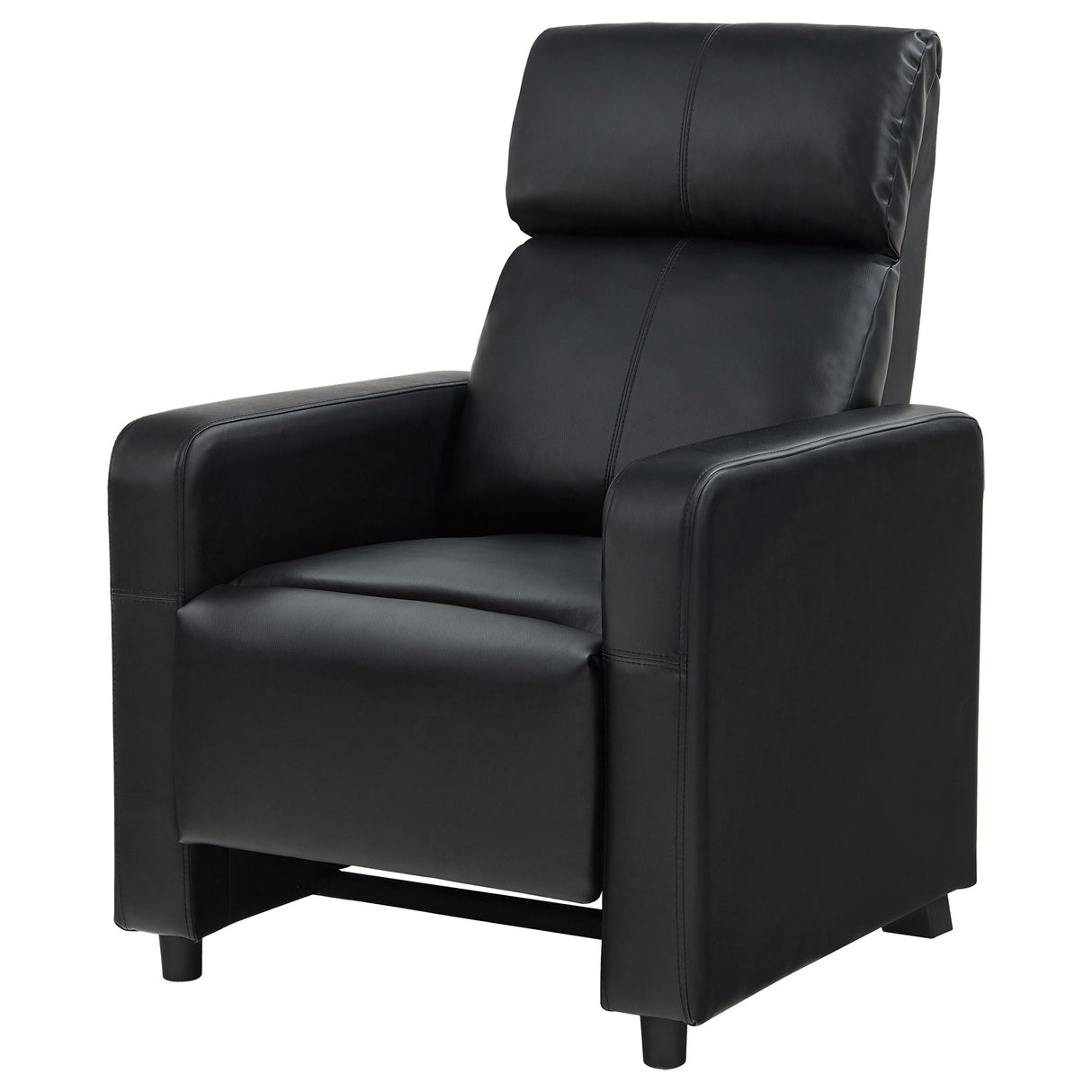 Toohey Upholstered Push Back Recliner - Black Leatherette