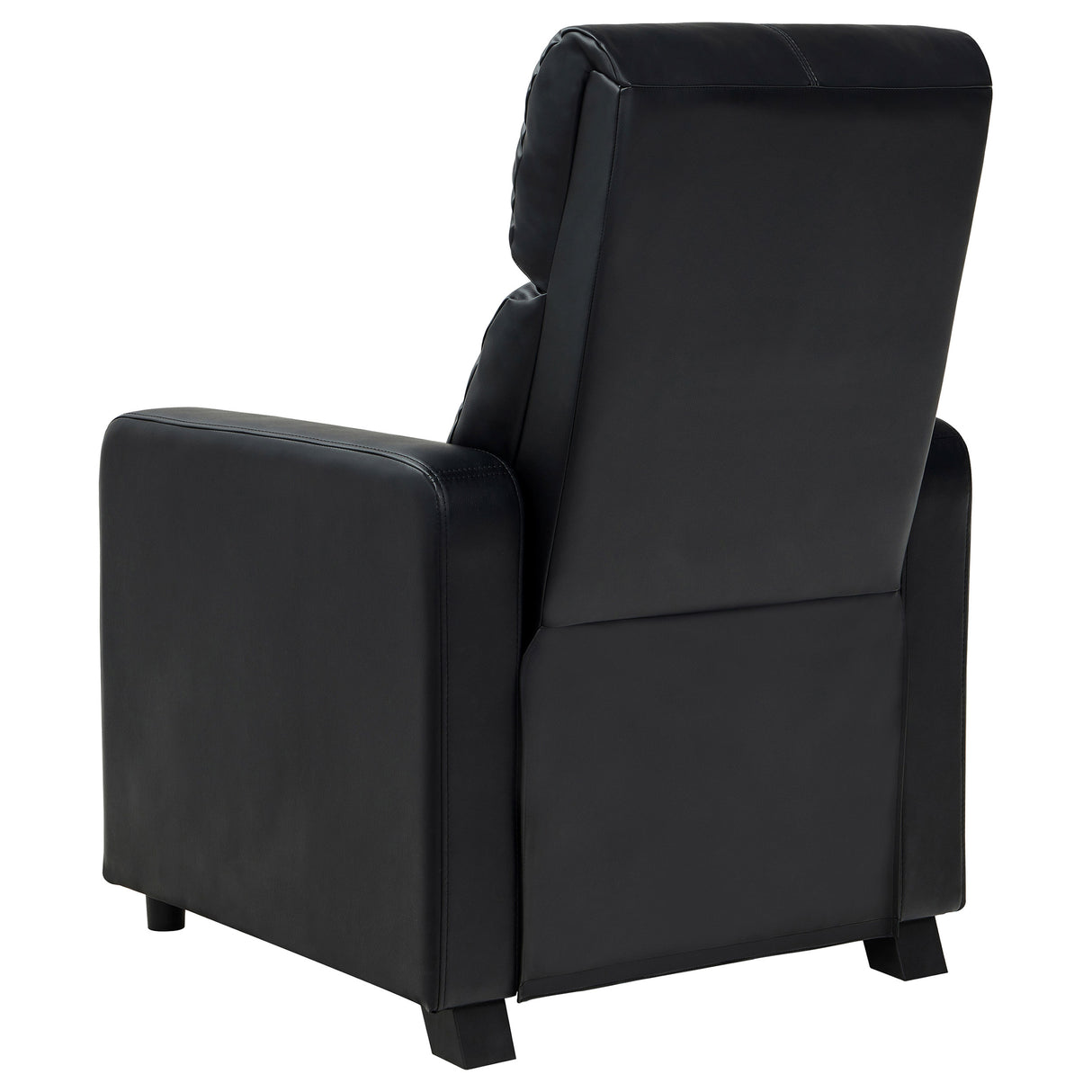 Toohey Upholstered Push Back Recliner - Black Leatherette