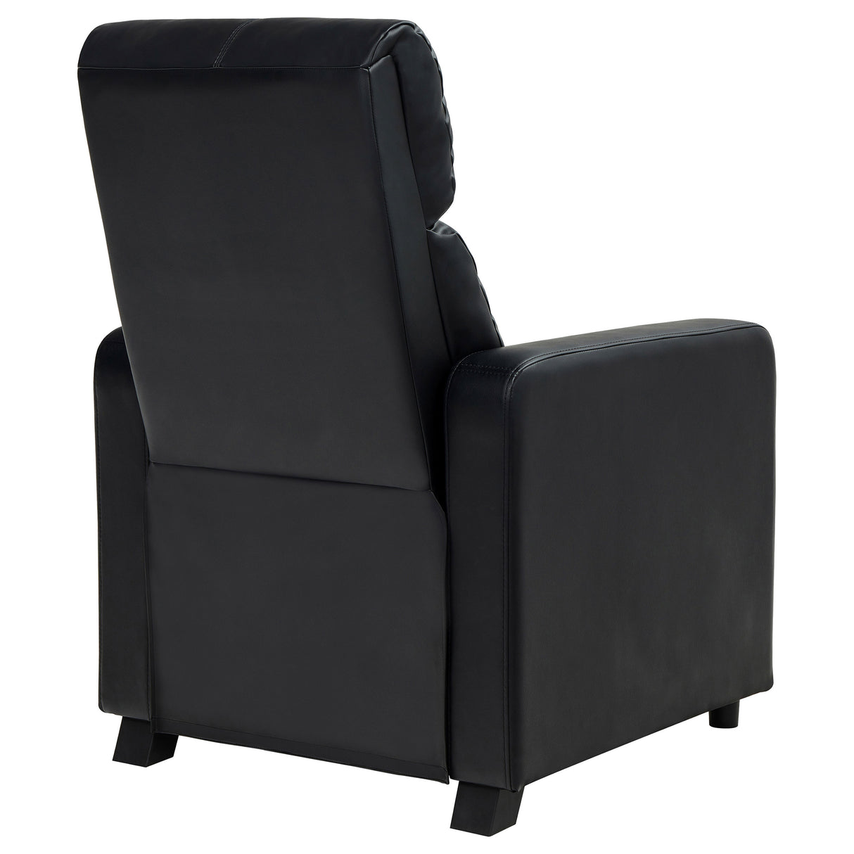 Toohey Upholstered Push Back Recliner - Black Leatherette