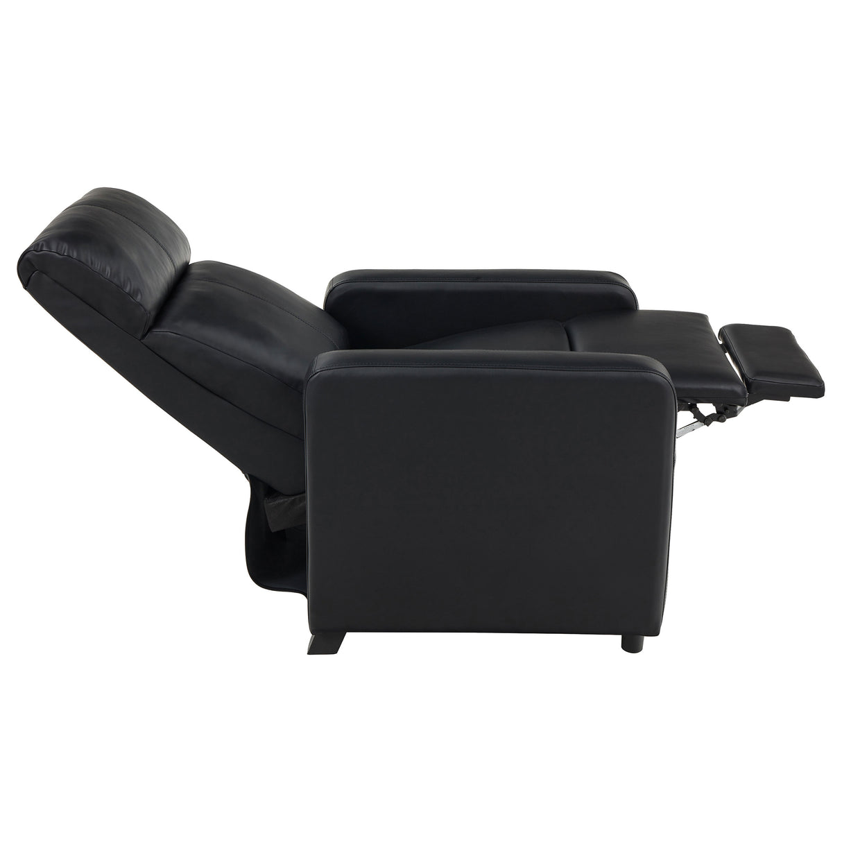 Toohey Upholstered Push Back Recliner - Black Leatherette