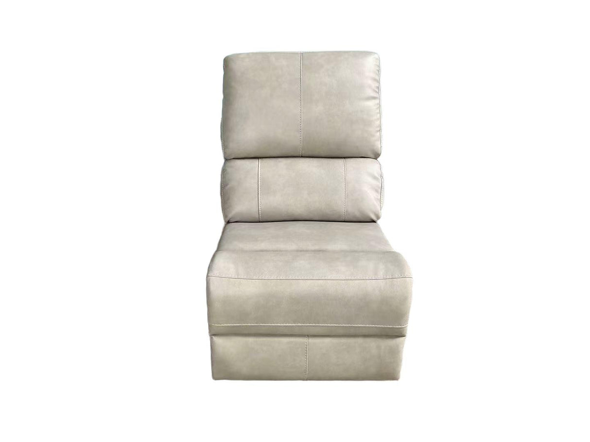 Grey Leatherette Armless Power Recliner Chair