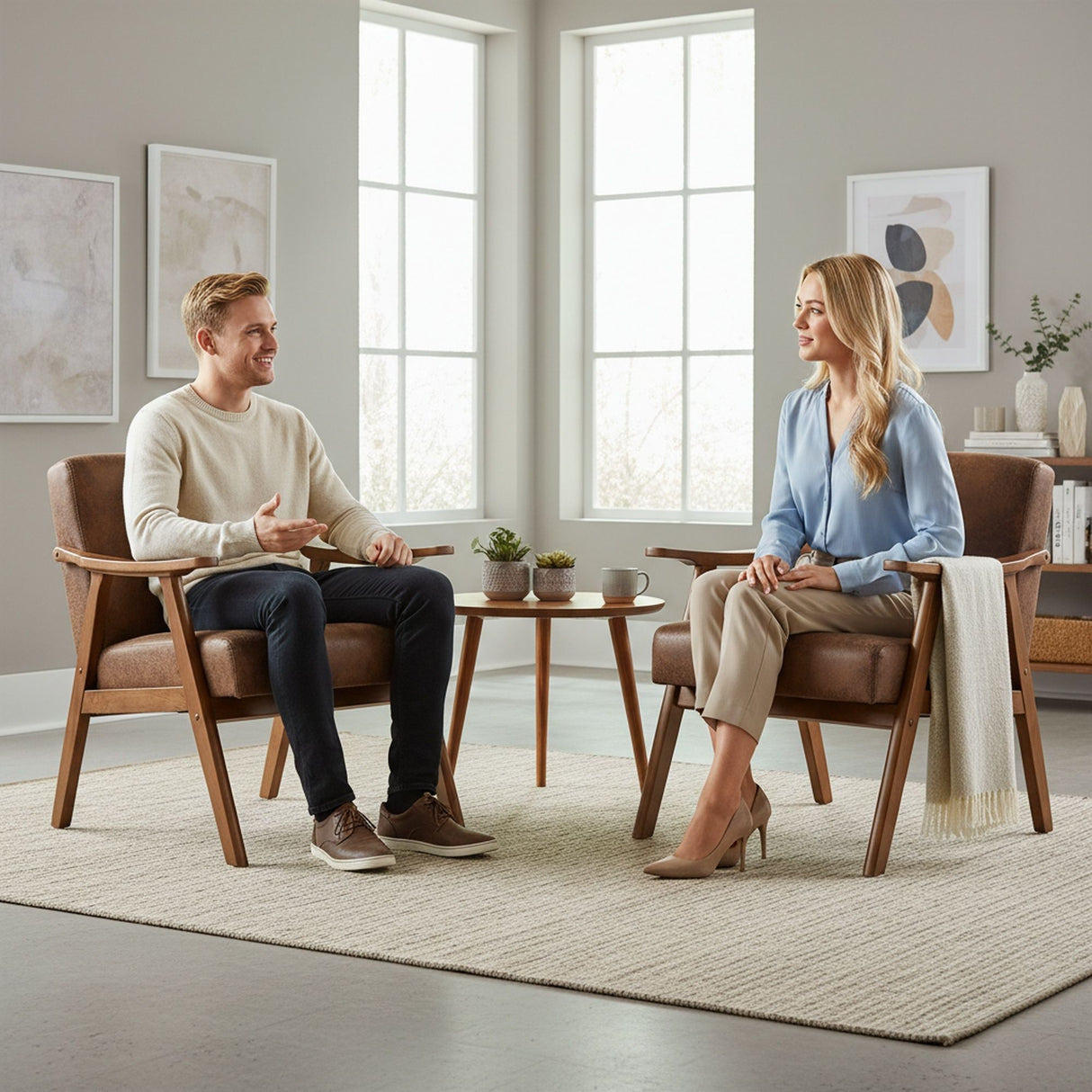 Accent Chair, Classic Mid Century Modern For Extra Seating