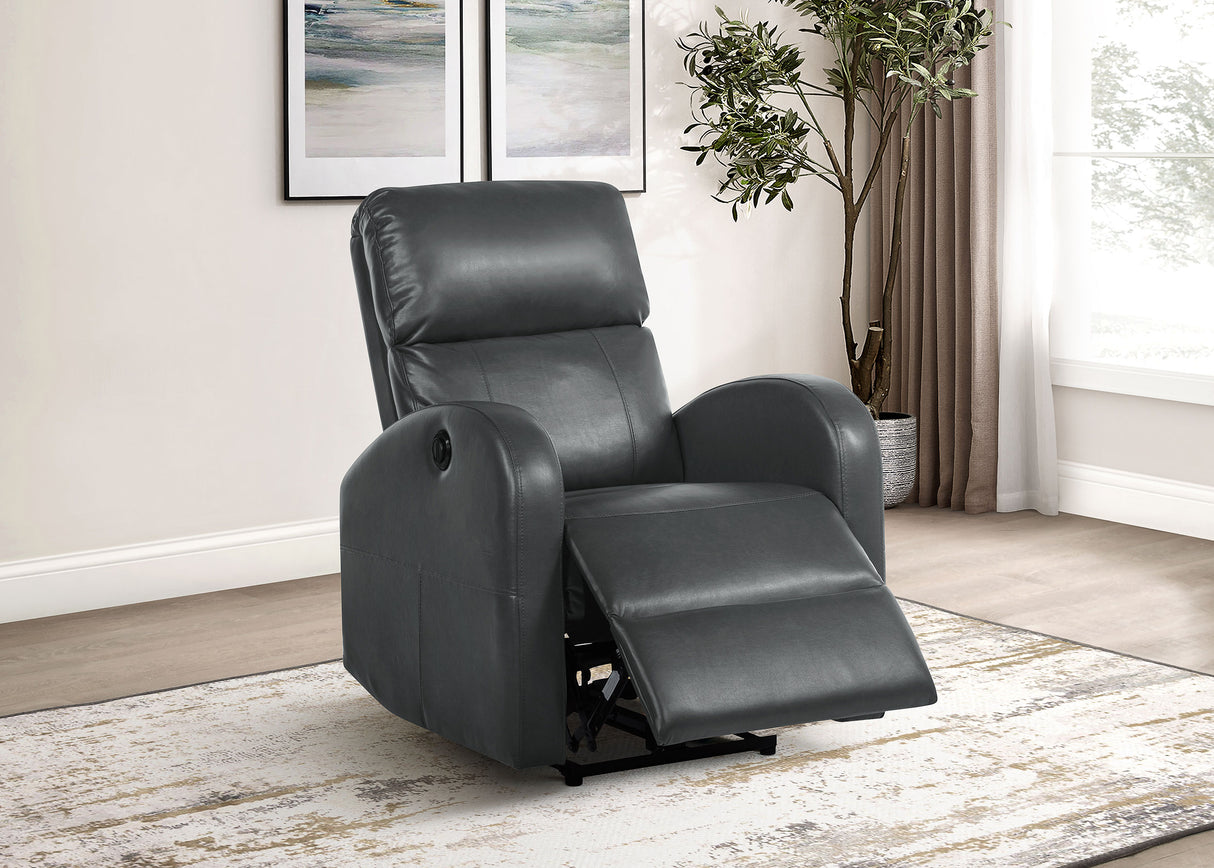 Grant Upholstered Power Recliner Chair - Grey