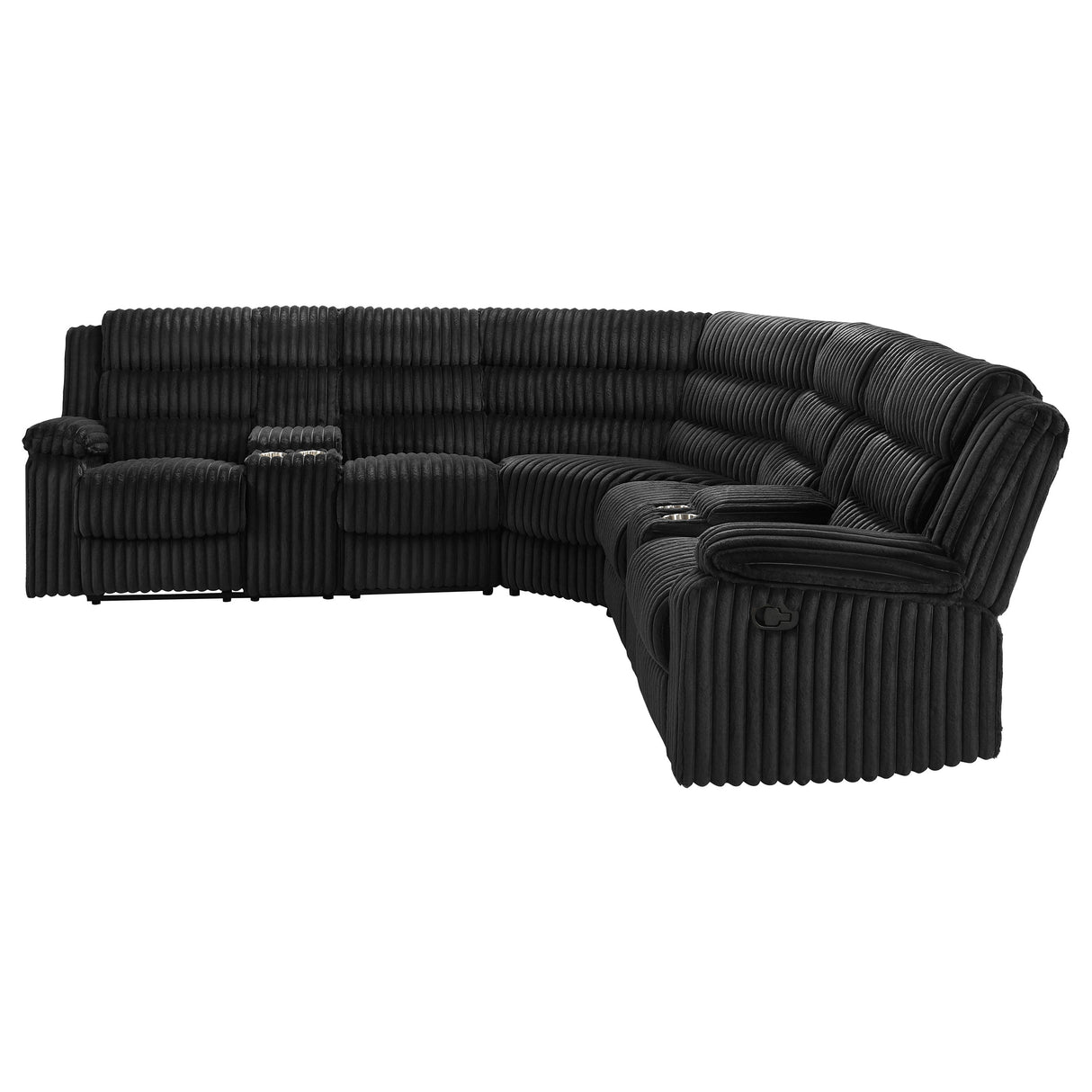 Atkinson Upholstered Reclining Sectional Sofa in Black