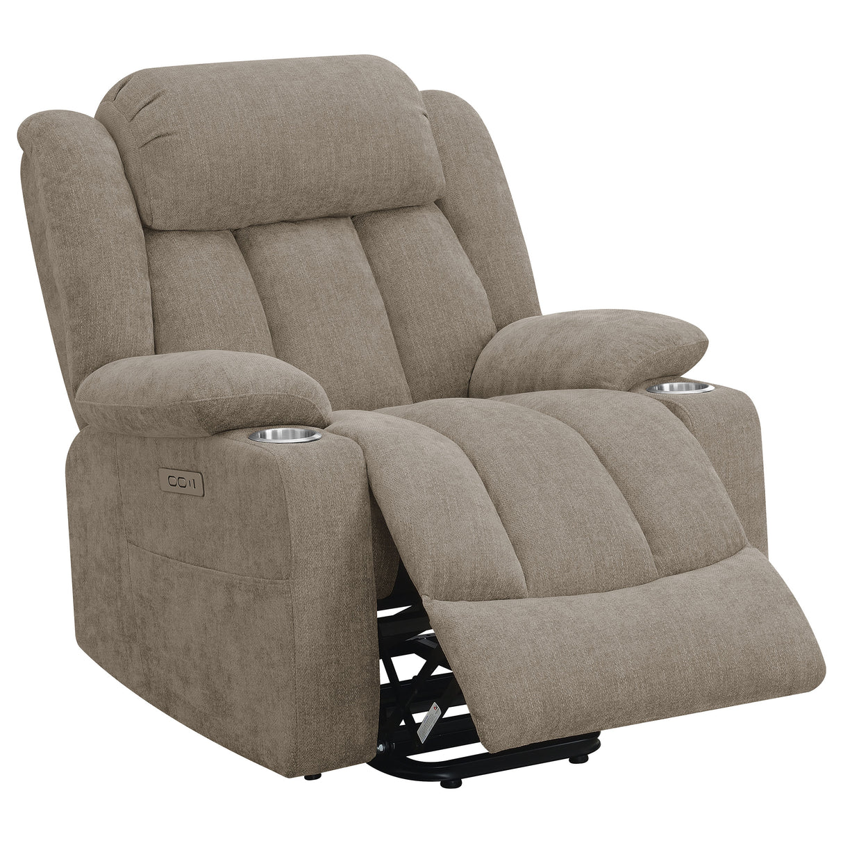 Houston Upholstered Power Lift Recliner Chair in Camel