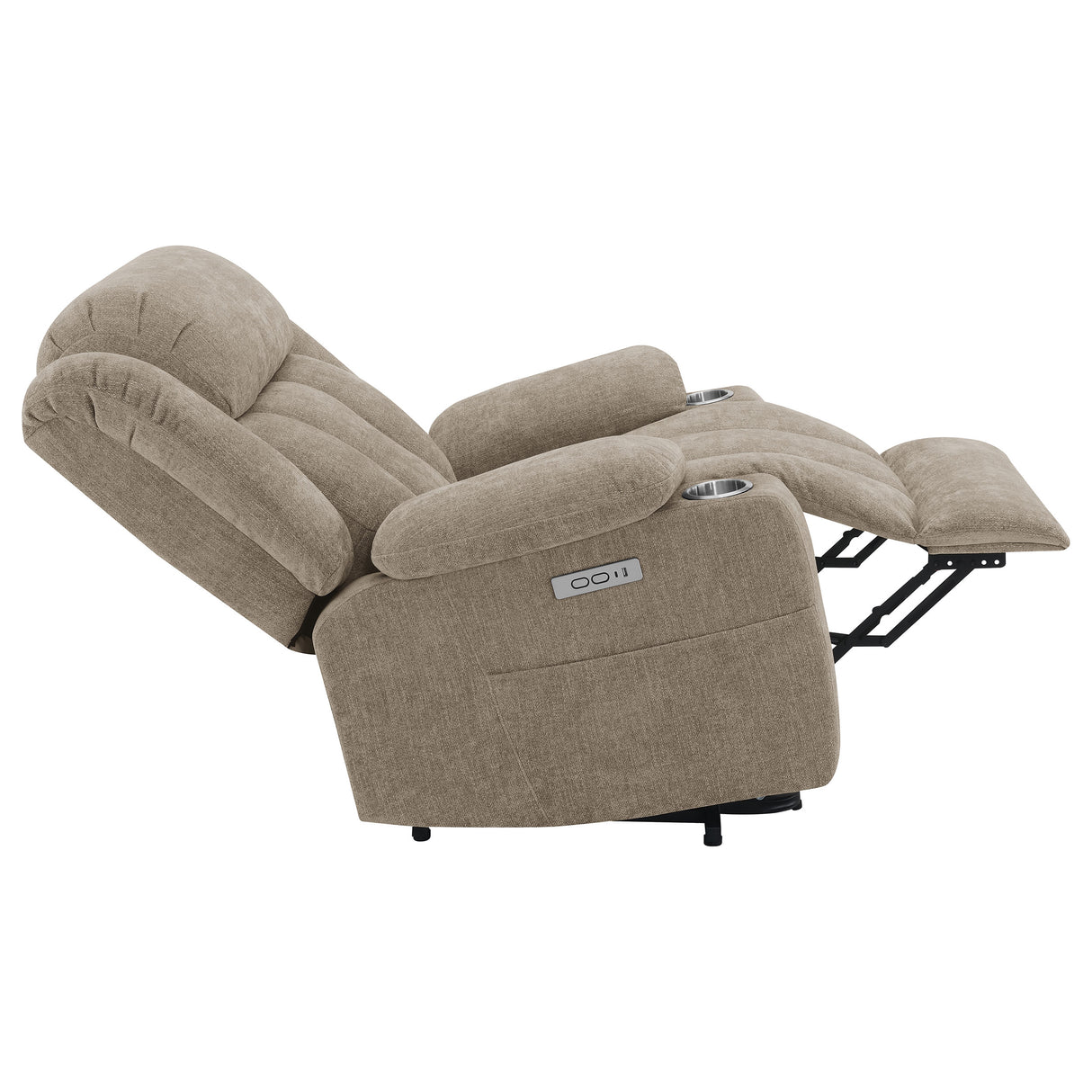 Houston Upholstered Power Lift Recliner Chair in Camel