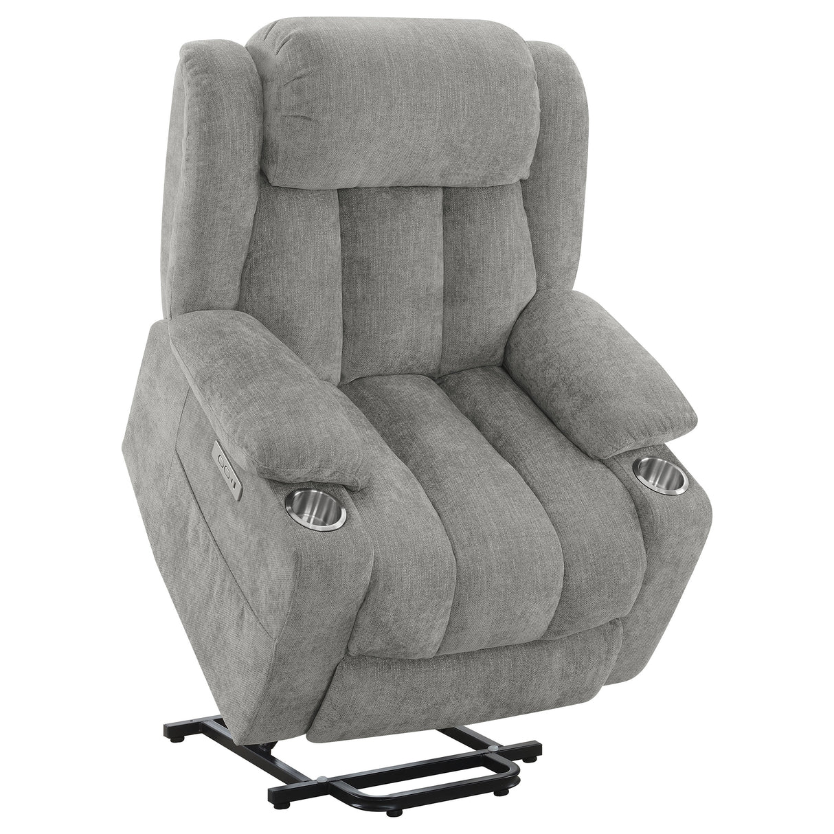 Houston Upholstered Power Lift Recliner in Grey