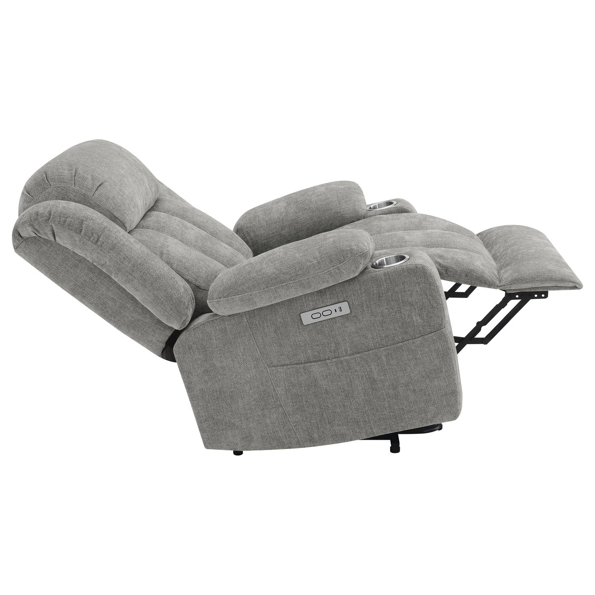 Houston Upholstered Power Lift Recliner in Grey