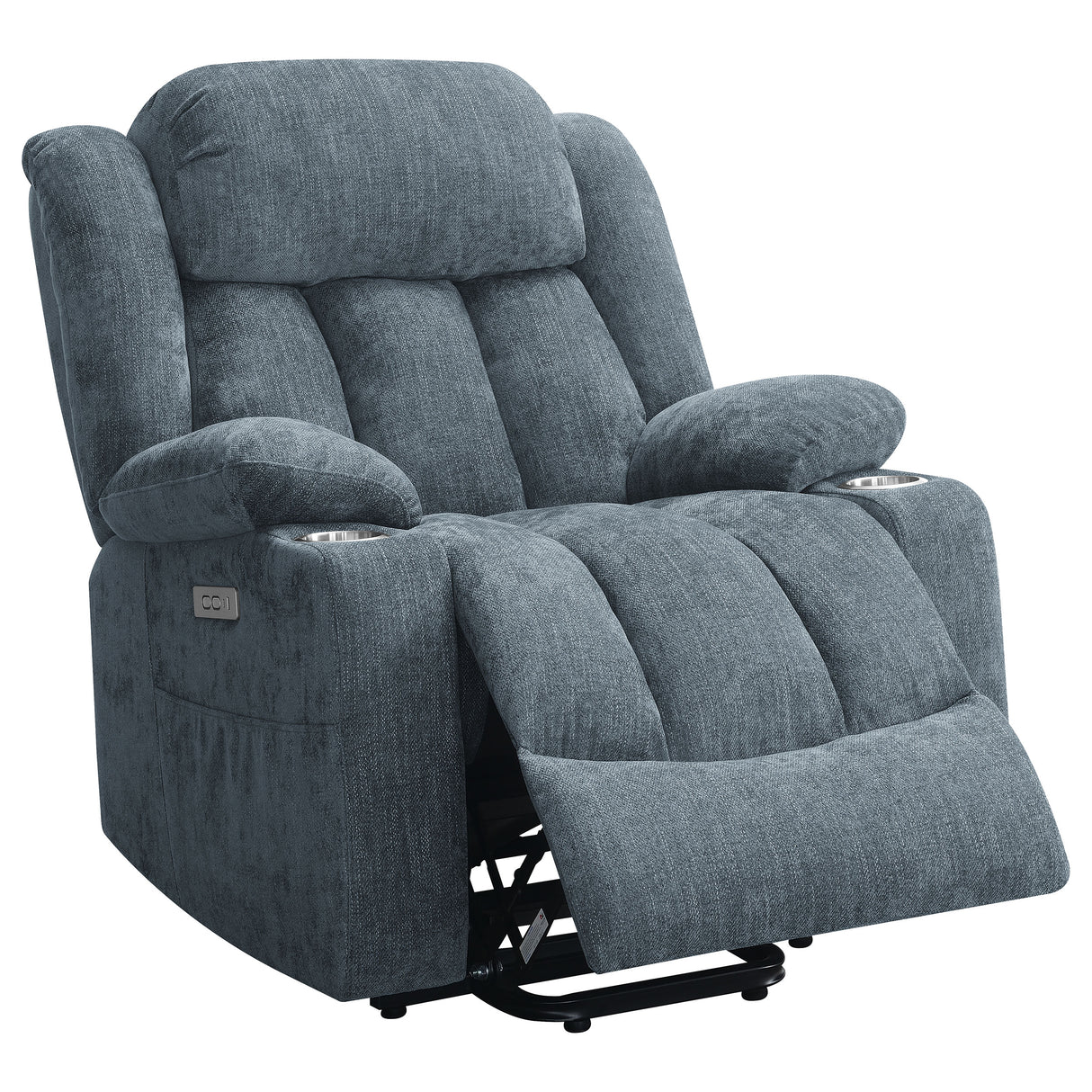 Houston Upholstered Power Lift Recliner - Slate Blue