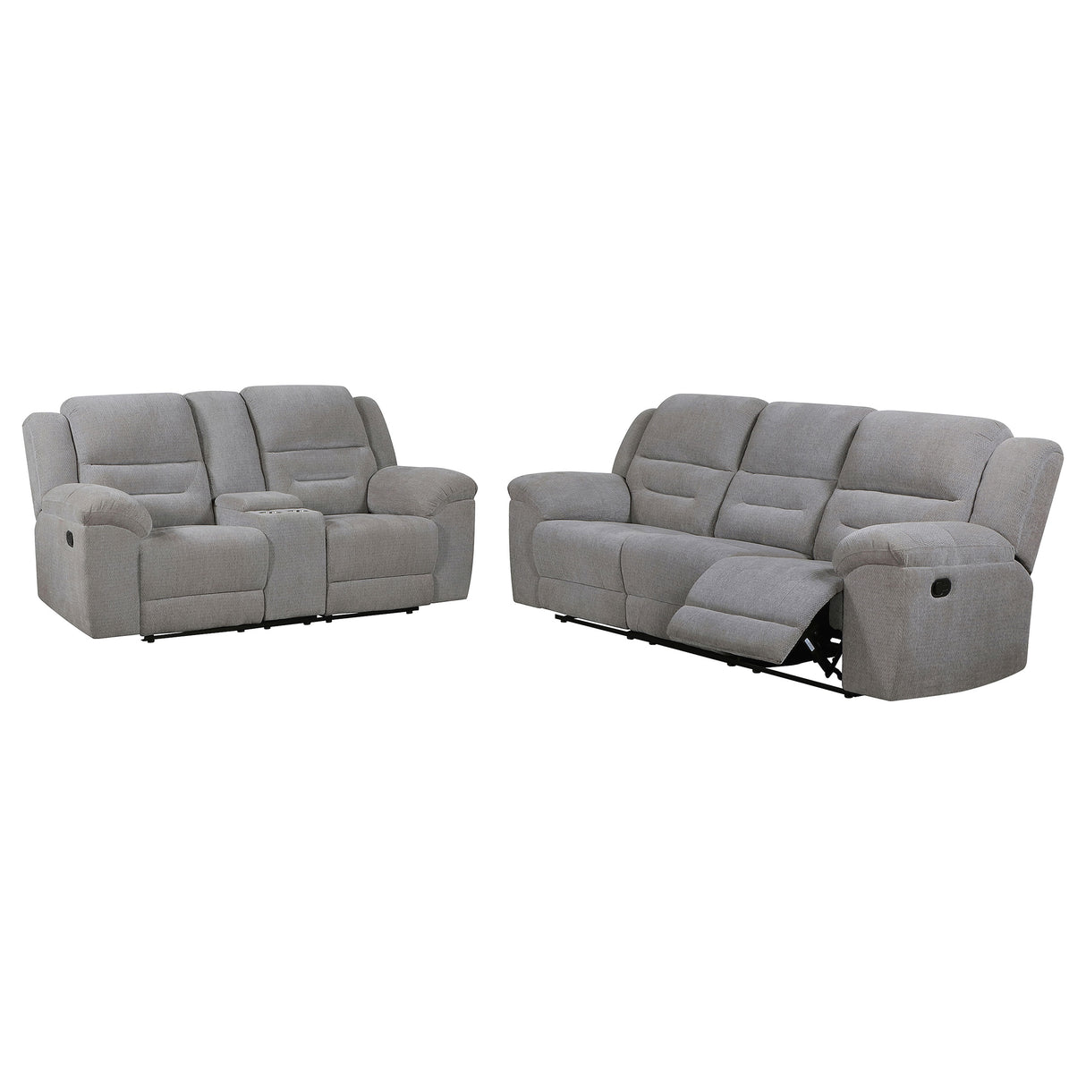 Gilson 2-Piece Grey Chenille Reclining Sofa Set