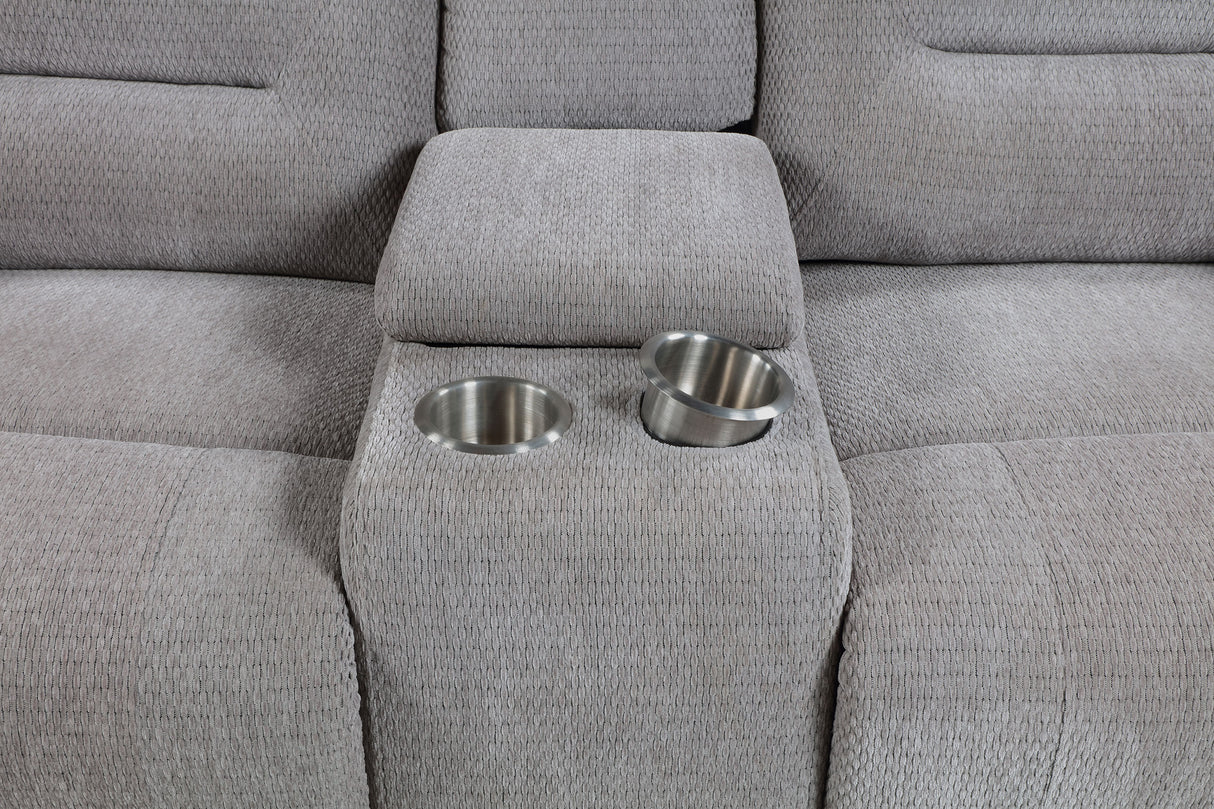 Gilson 2-Piece Grey Chenille Reclining Sofa Set