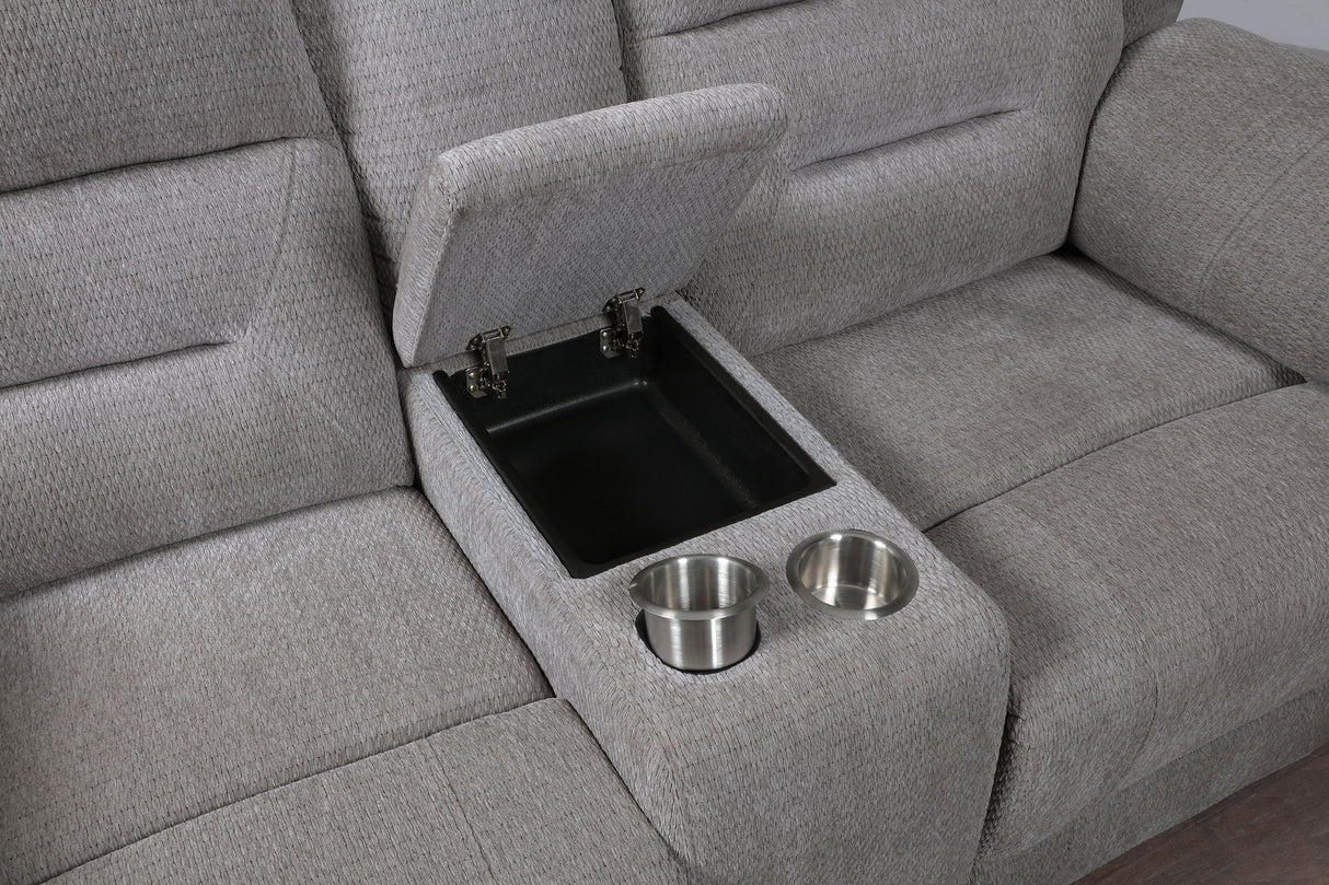 Gilson 2-Piece Grey Chenille Reclining Sofa Set