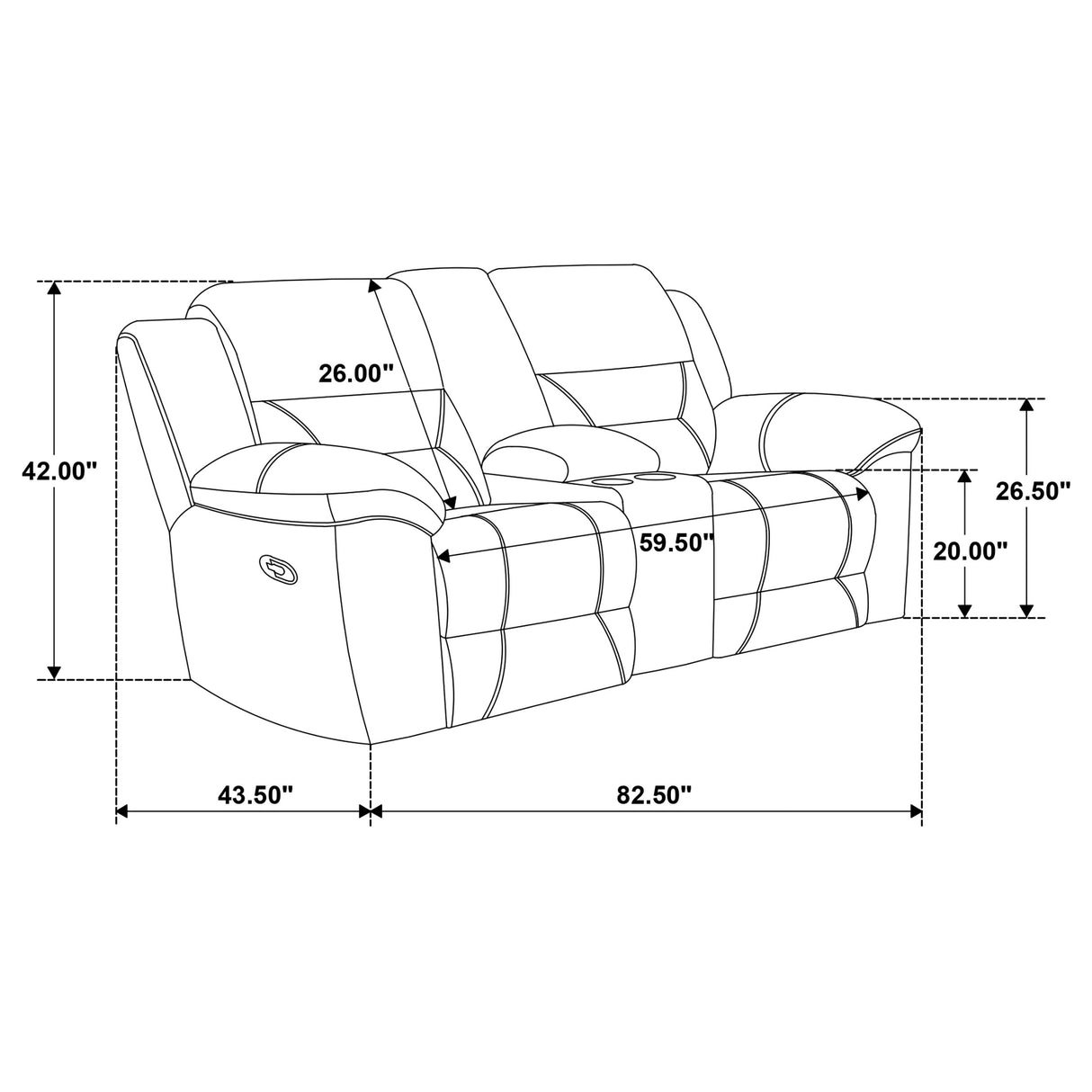 Gilson 2-Piece Grey Chenille Reclining Sofa Set