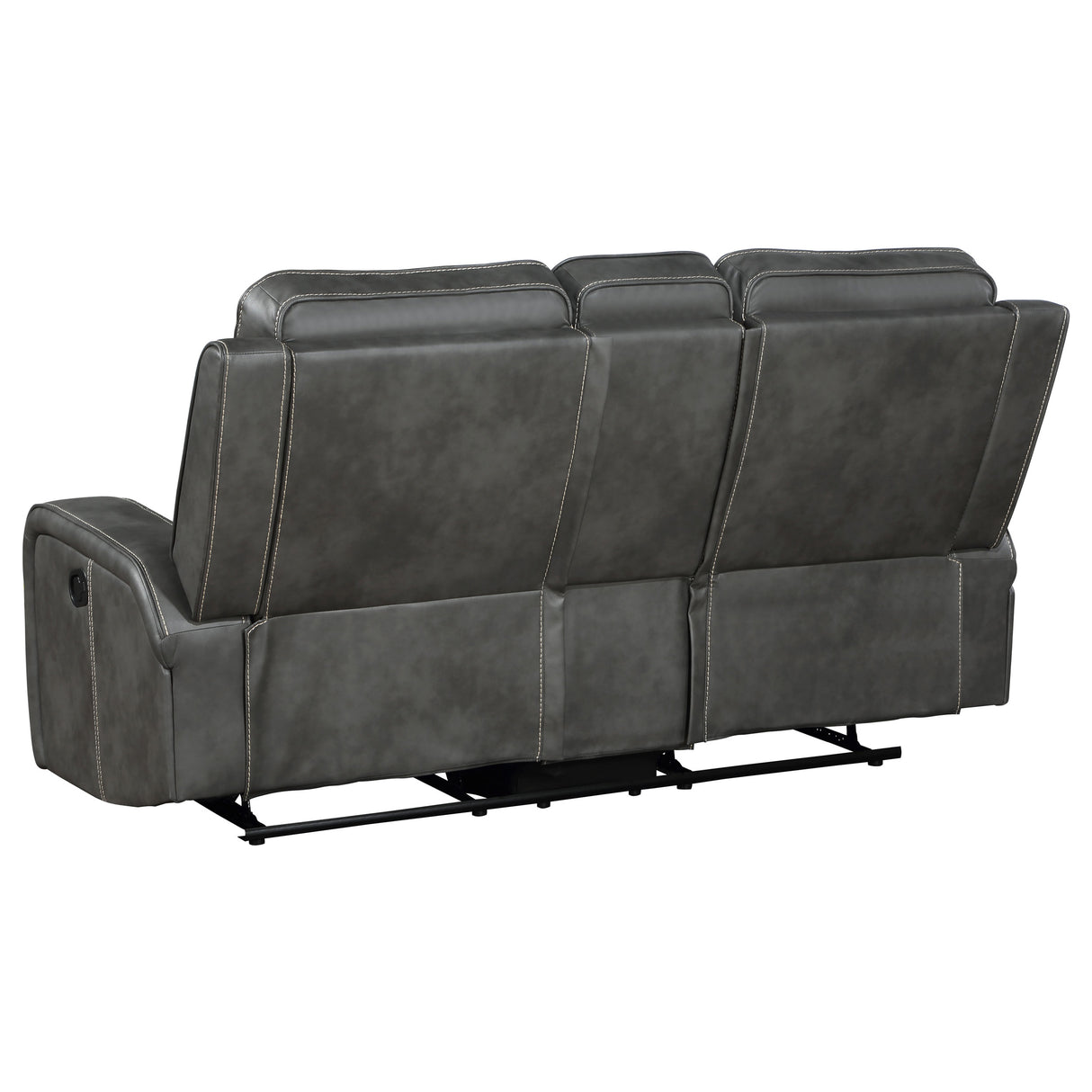 Raelynn 2-Piece Grey Leatherette Reclining Sofa Set