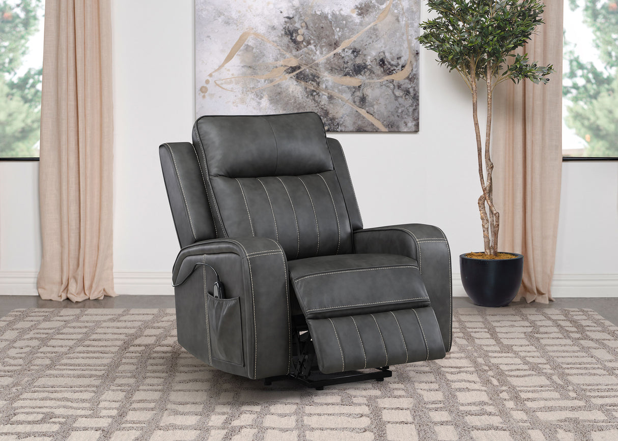 Raelynn Upholstered Power Lift Recliner Chair - Grey
