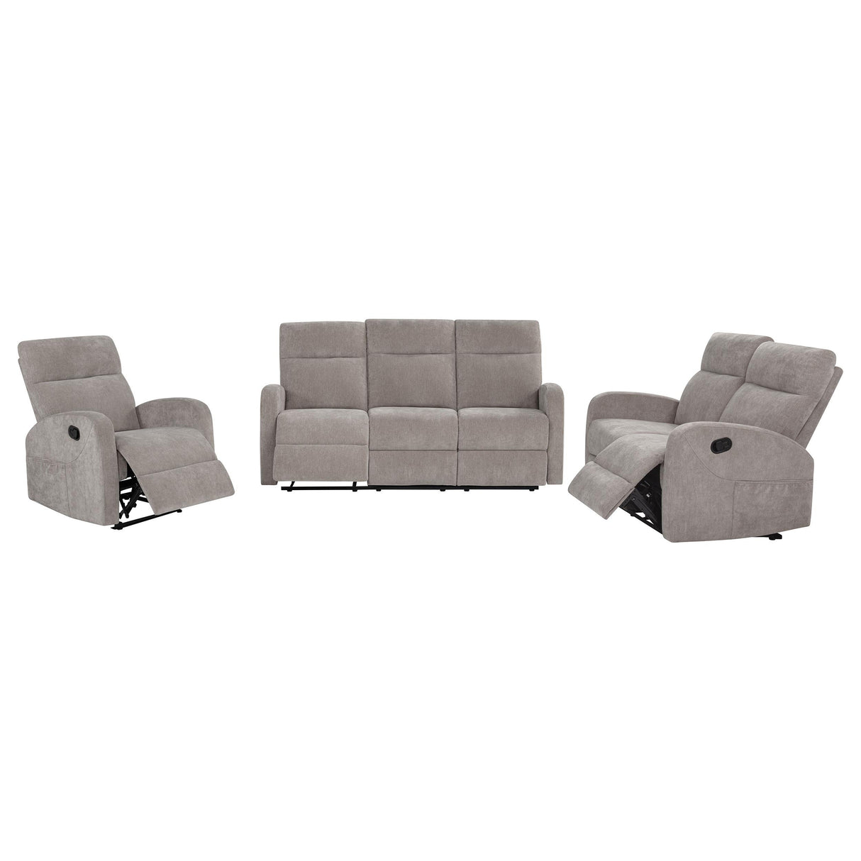Hamilton Chenille Upholstered Manual Reclining Loveseat Sand