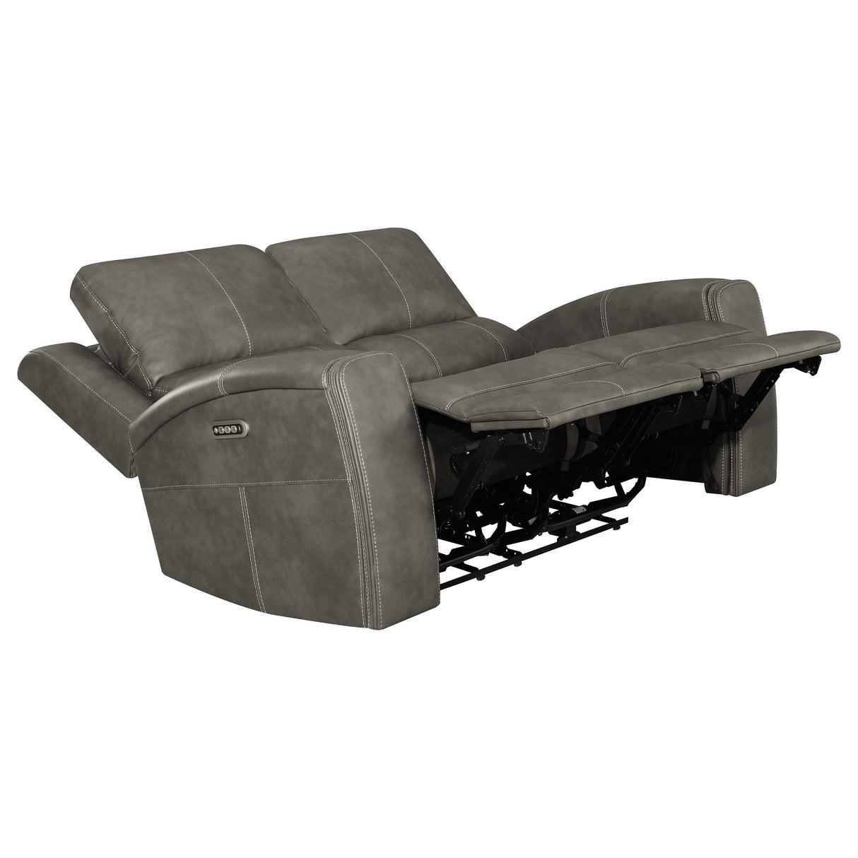 Brickston Triple Power Reclining Loveseat - Charcoal