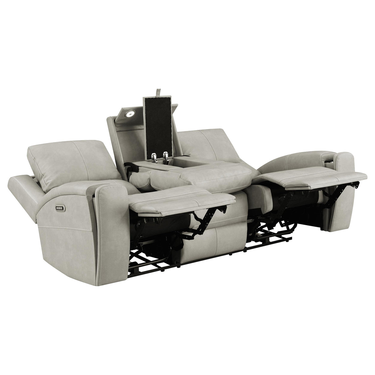 Brickston Triple Power Reclining Sofa in Grey