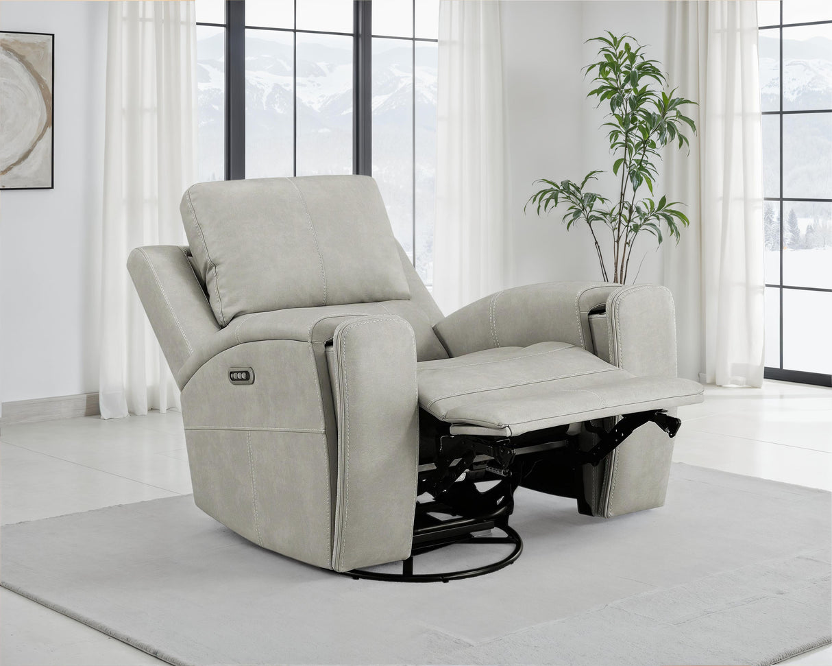 Brickston Triple Power Swivel Glider Recliner in Grey