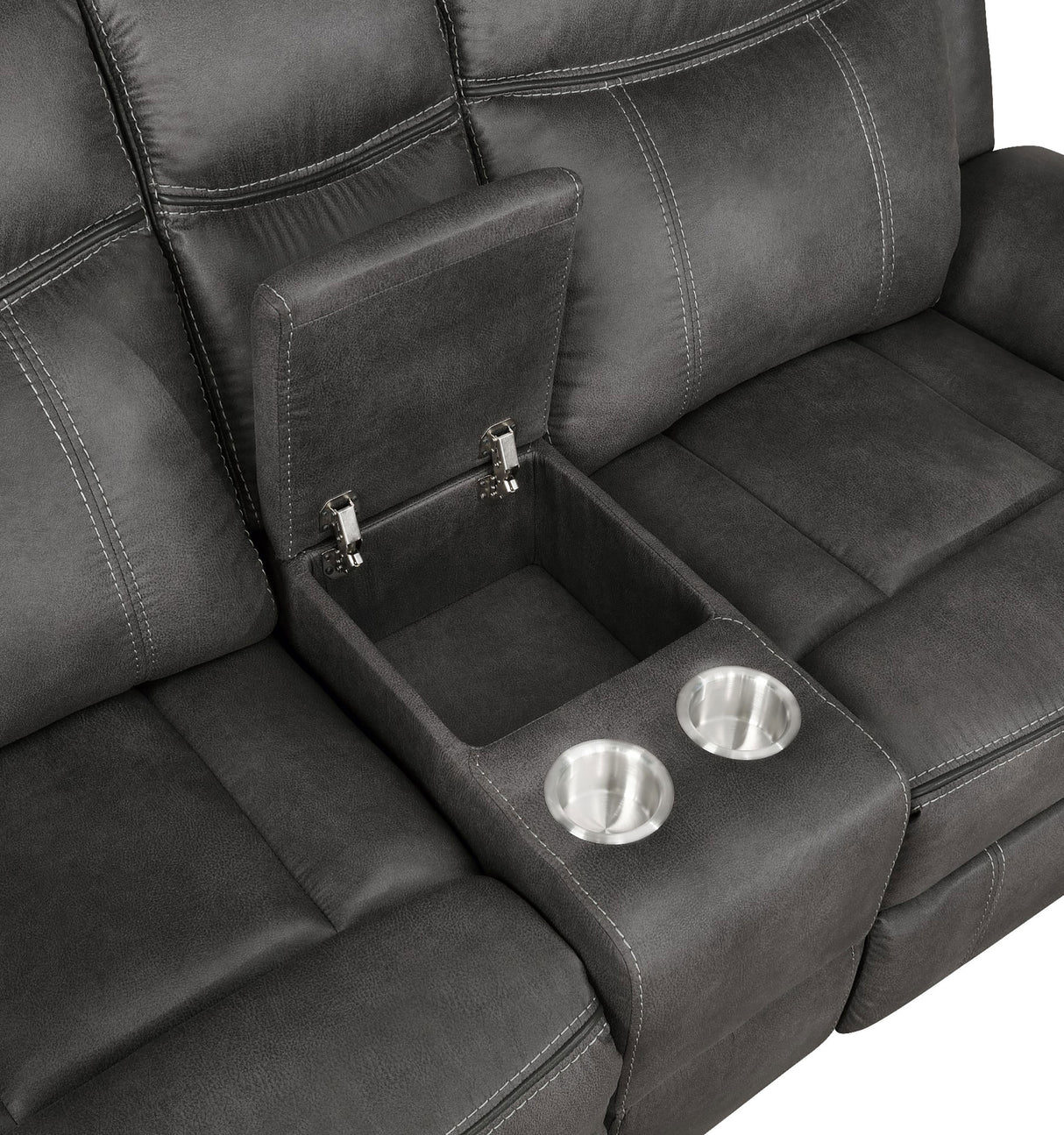 Lawrence 2-Piece Upholstered Reclining Sofa Set Charcoal