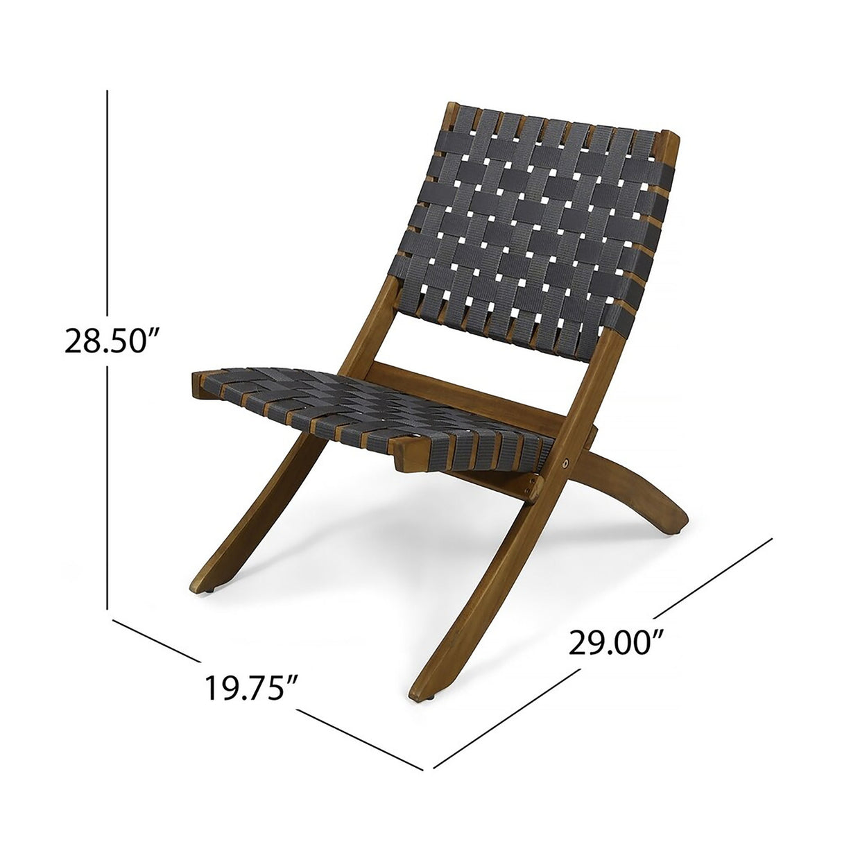 Kayla - Outdoor Foldable 2 Seater Chat Set - Brown / Gray