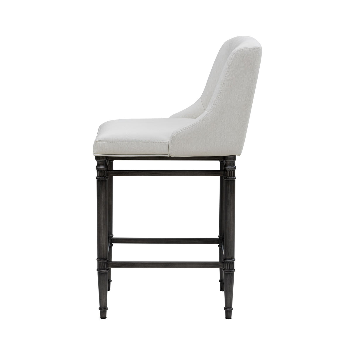 Marvin - Steel Frame Faux Leather Upholstered Counter Height Barstool