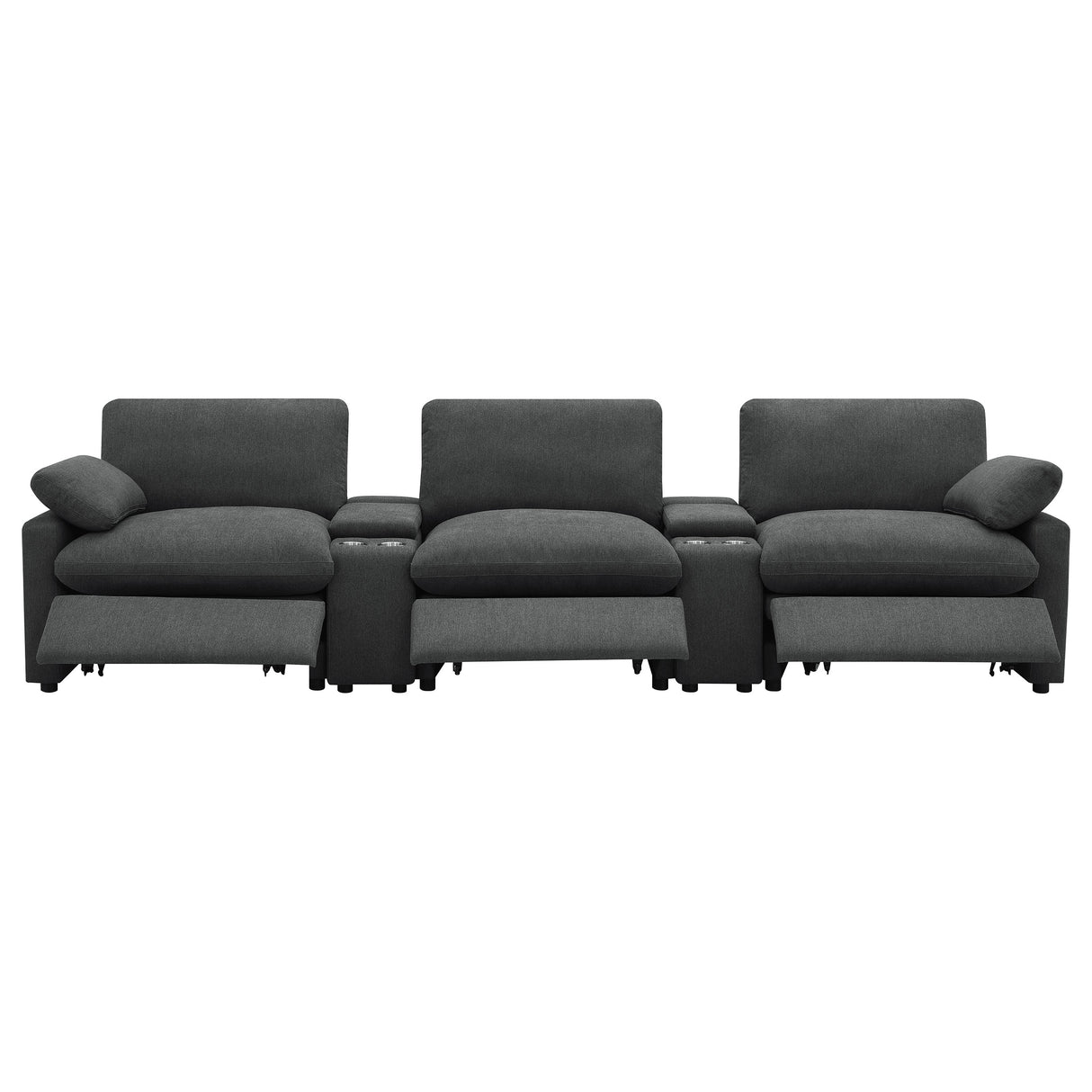 Collins 5-Piece Power Reclining Home Theater Seating Dark Grey