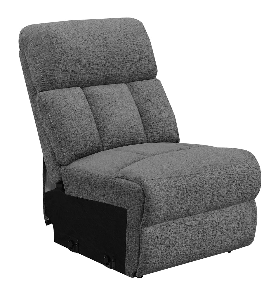 Bahrain Upholstered Armless Chair in Charcoal