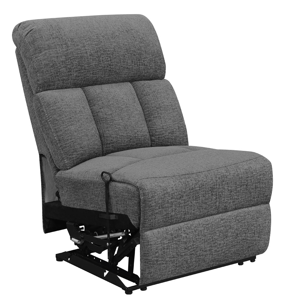 Bahrain Upholstered Armless Recliner in Charcoal